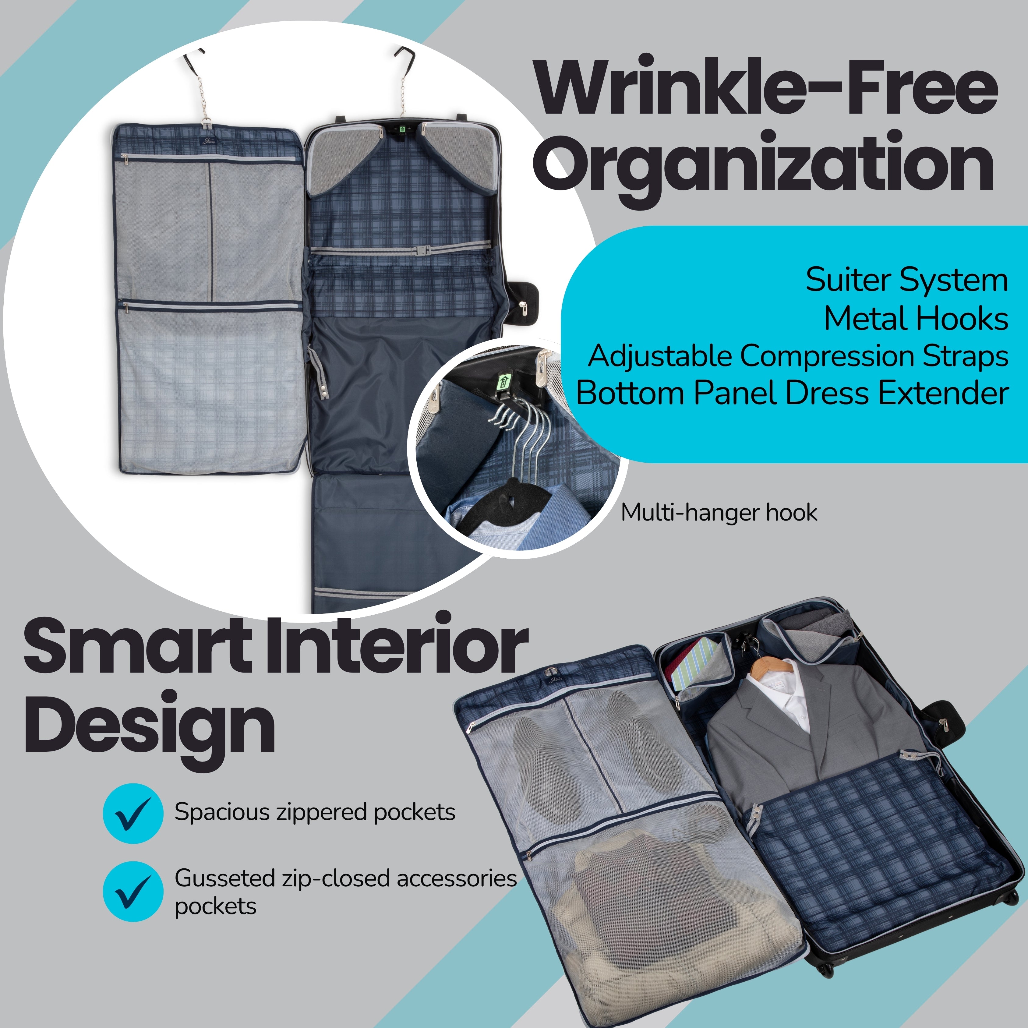 Skyway Sigma 7.0 Rolling Garment Bag – Wrinkle-Free Suit Bag with Wheels, Durable Travel Bag for Suits, Dresses & Garment Organization   U1