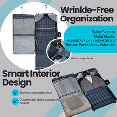 Skyway Sigma 7.0 Rolling Garment Bag – Wrinkle-Free Suit Bag with Wheels, Durable Travel Bag for Suits, Dresses & Garment Organization   U1