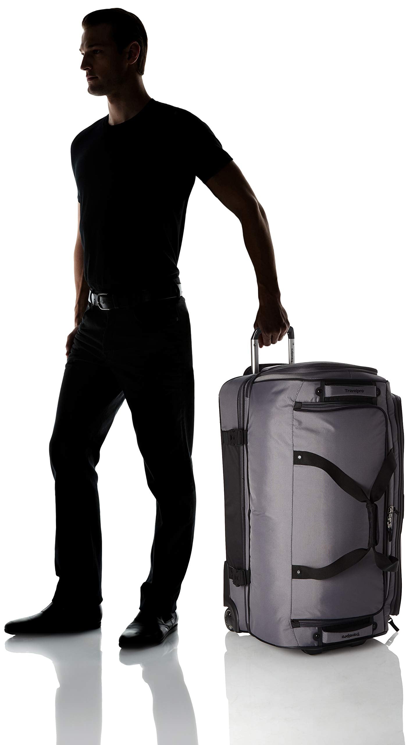 Travelpro Bold Drop Bottom Wheeled Rolling Duffel Bag Grey/Black 30 Inch U2