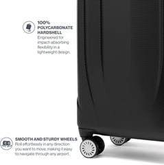 Travelpro Pathways 3 Hardside Expandable Luggage, 8 Spinner Wheels, Lightweight Hard Shell Suitcase ( Black Knight , Carry On 21 Inch ) Black Knight Carry On 21 Inch U5