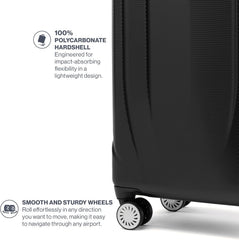 Travelpro Pathways 3 Hardside Expandable Luggage, 8 Spinner Wheels, Lightweight Hard Shell Suitcase ( Black Knight , Carry On 21 Inch ) Black Knight Carry On 21 Inch U15