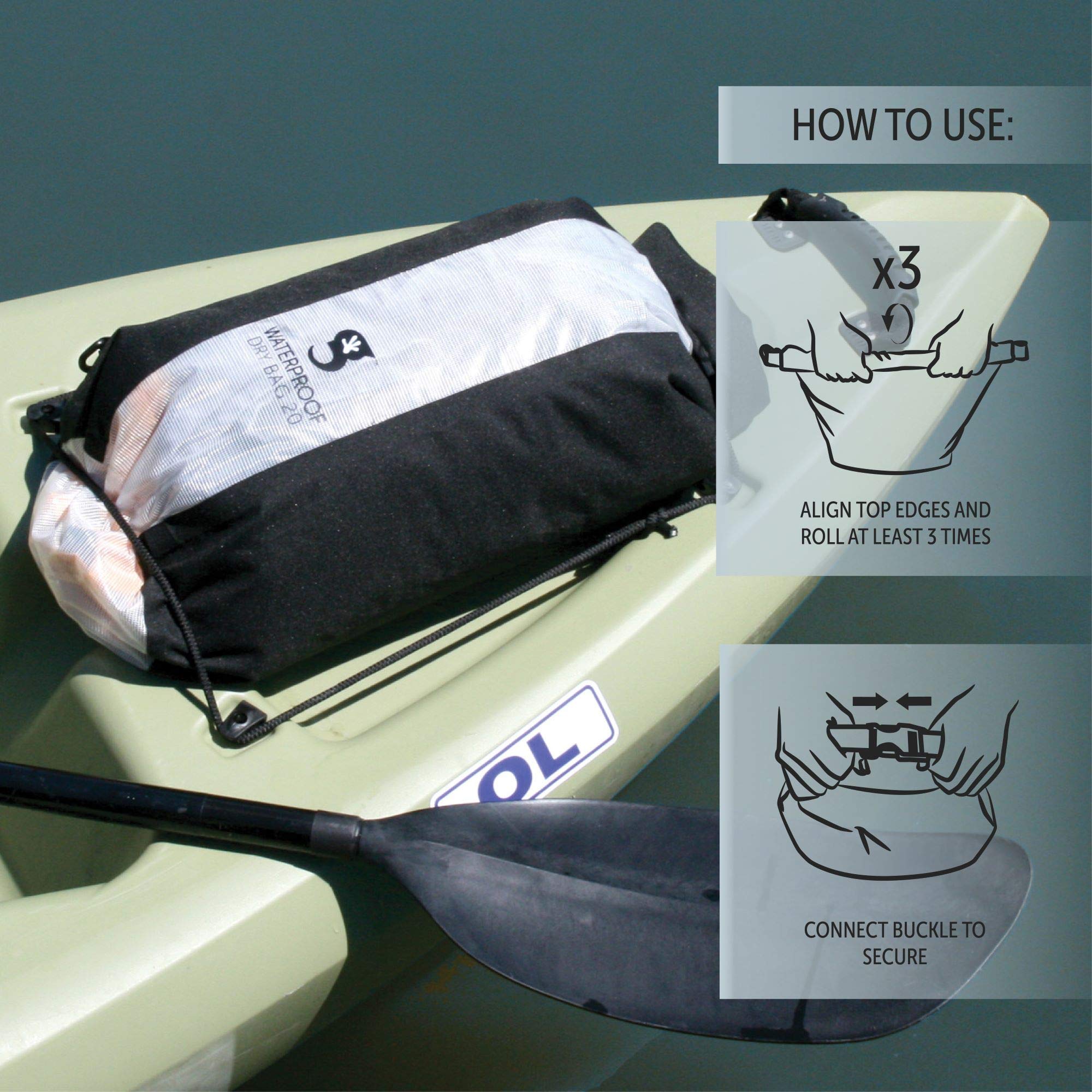 Geckobrands Durable View Dry Bag ( Black - 20L , 20L ) Black - 20L 20 L U1