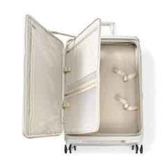 Samsonite Paralux Luggage - Innovative Design - Quick Access Front Pocket - Dual Suspension Wheel Technology - TSA Lock - Expandable - Includes Removable Packing Cubes ( Stone Grey , Large Checked Spinner ) Stone Grey Large Checked Spinner U1