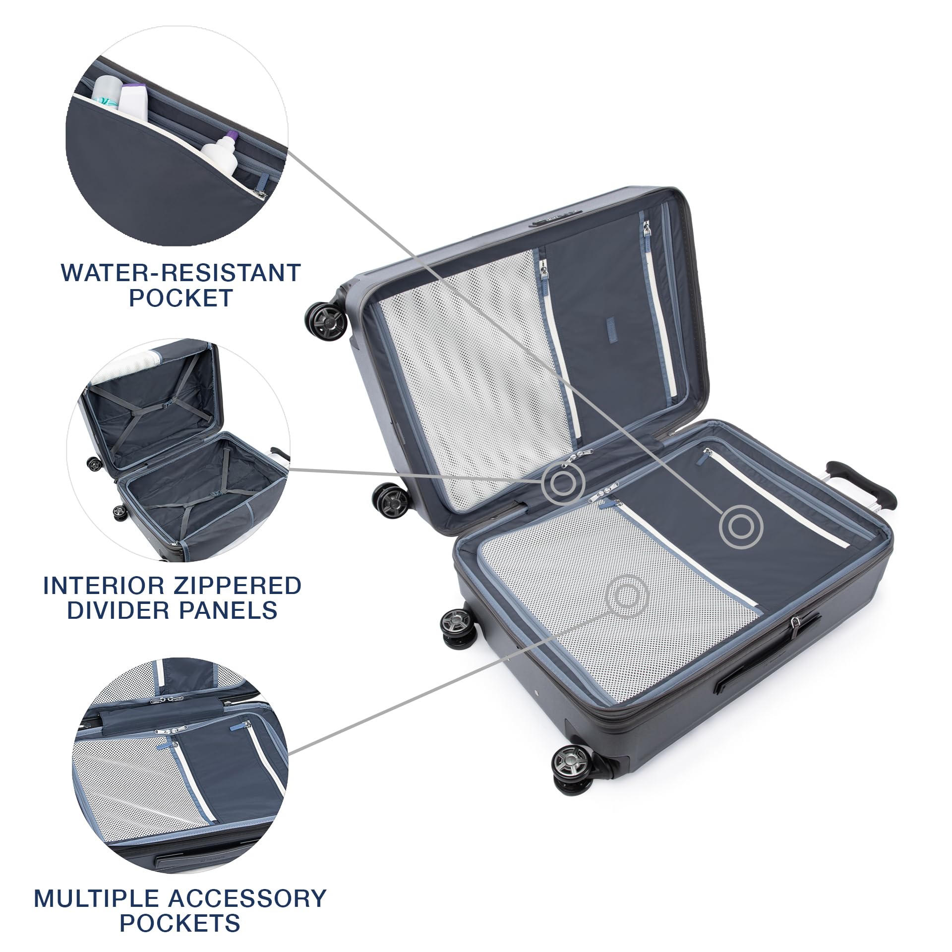 Travelpro Platinum Elite Hardside Expandable Spinner Wheel Luggage TSA Lock Hard Shell Polycarbonate Suitcase ( Vintage Grey , Checked- Medium 25-Inch ) Vintage Grey Checked Medium 25 Inch U2