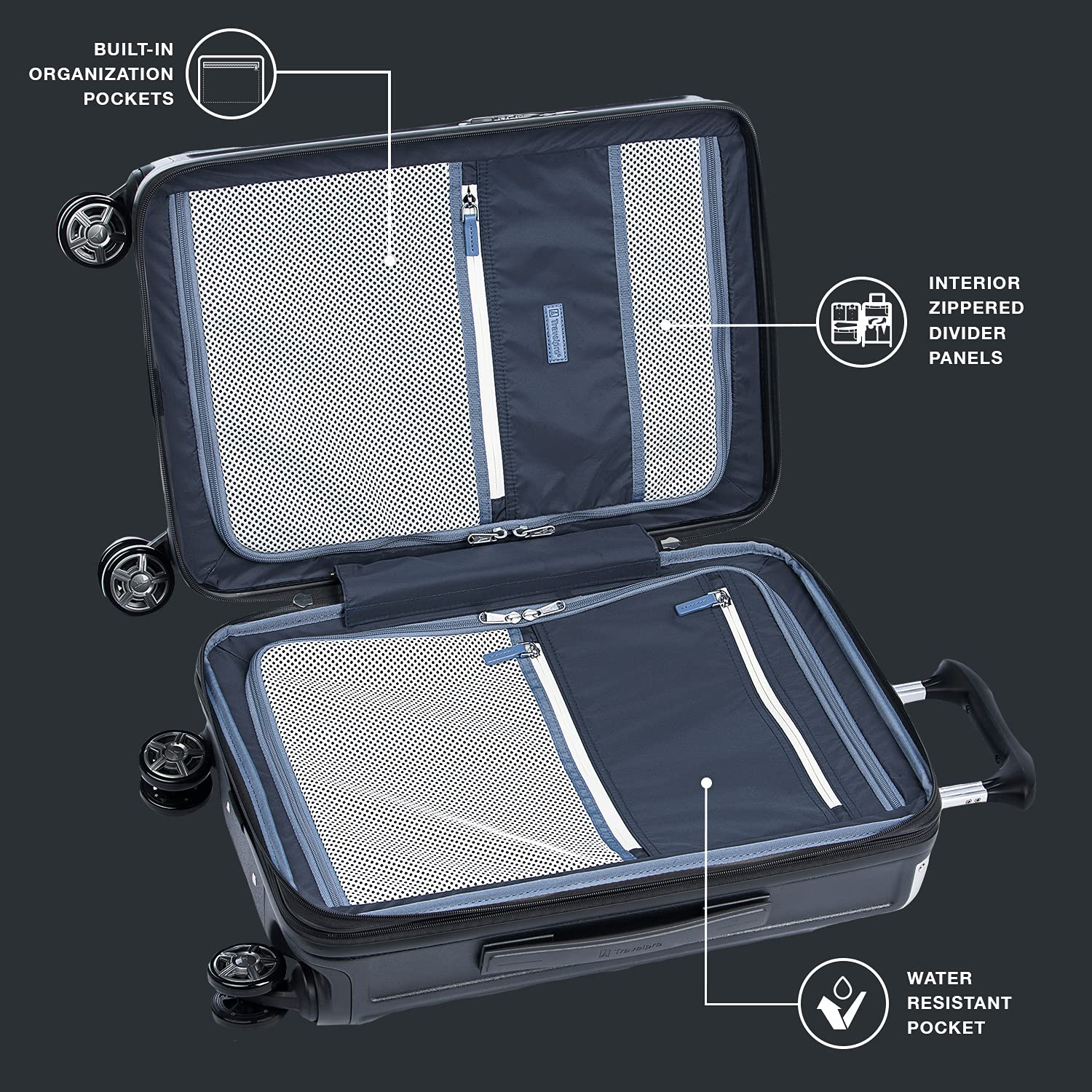 Travelpro Platinum Elite Hardside Expandable Spinner Wheel Luggage TSA Lock Hard Shell Polycarbonate Suitcase Shadow Black Carry On 21 Inch U1