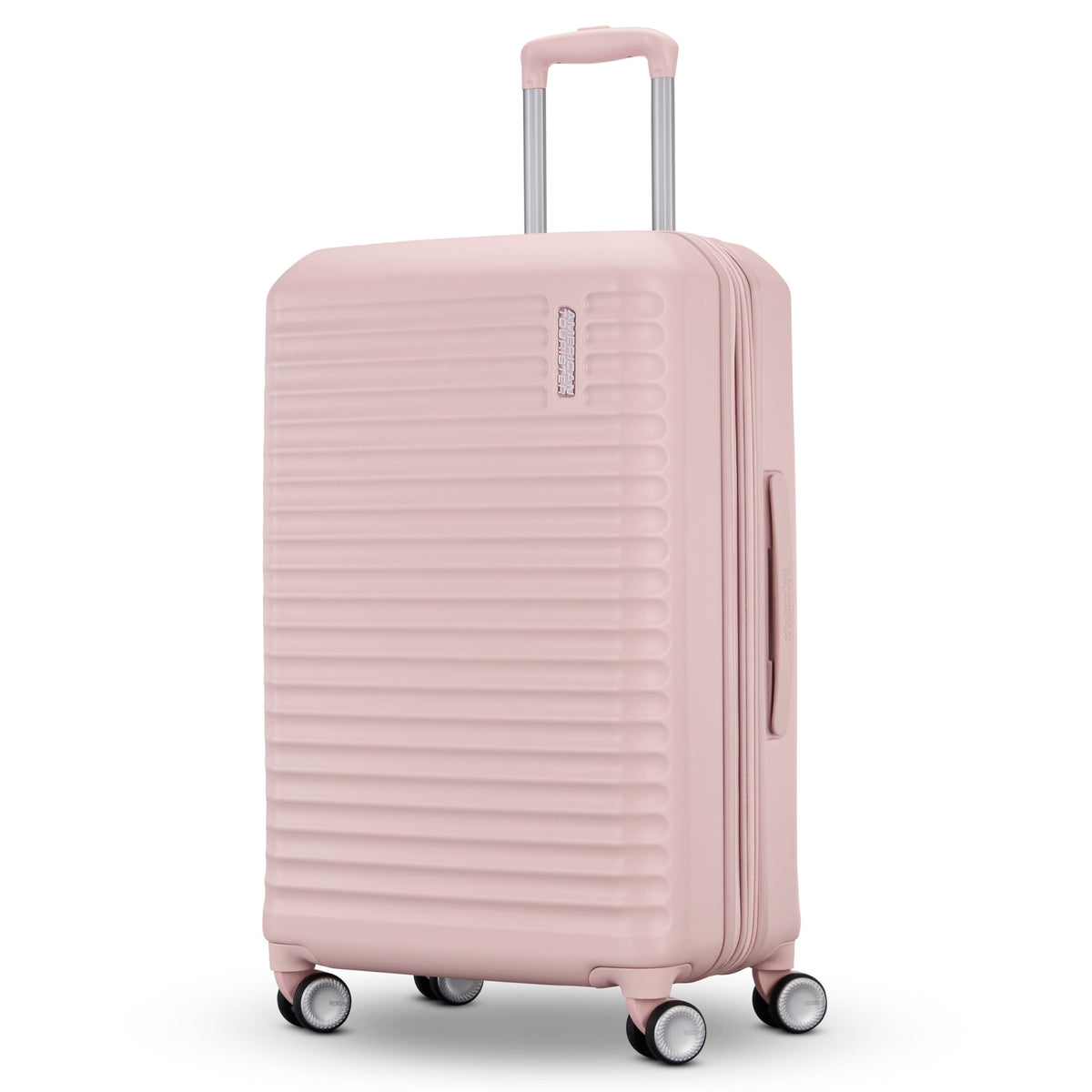 American Tourister Stratum 3.0, Airline Approved, Durable Hardside Luggage, Expands 1.5", RightHeight Adjustable Handle ( Pink Blush , Medium - Checked ) Pink Blush Medium Checked U2