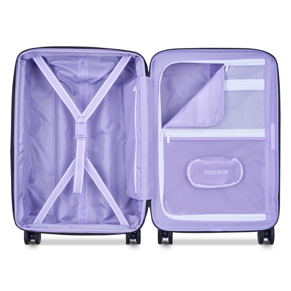 florence by mills x DELSEY PARIS Spin Me Away Expandable 20" Carry-On Spinner Upright ( Lavender , 20" Carry-On Spinner ) Lavender 20 Carry On Spinner U3