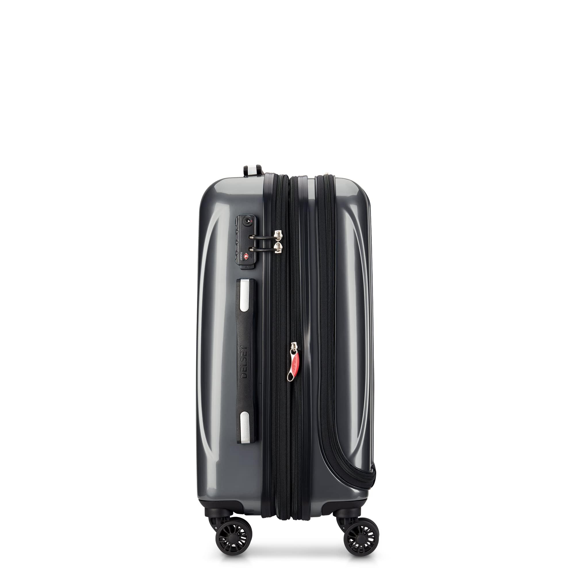 DELSEY Paris Helium Aero Hardside Expandable Luggage with Spinner Wheels ( Titanium , Carry-On 19 Inch ) Titanium Carry On 19 Inch U2