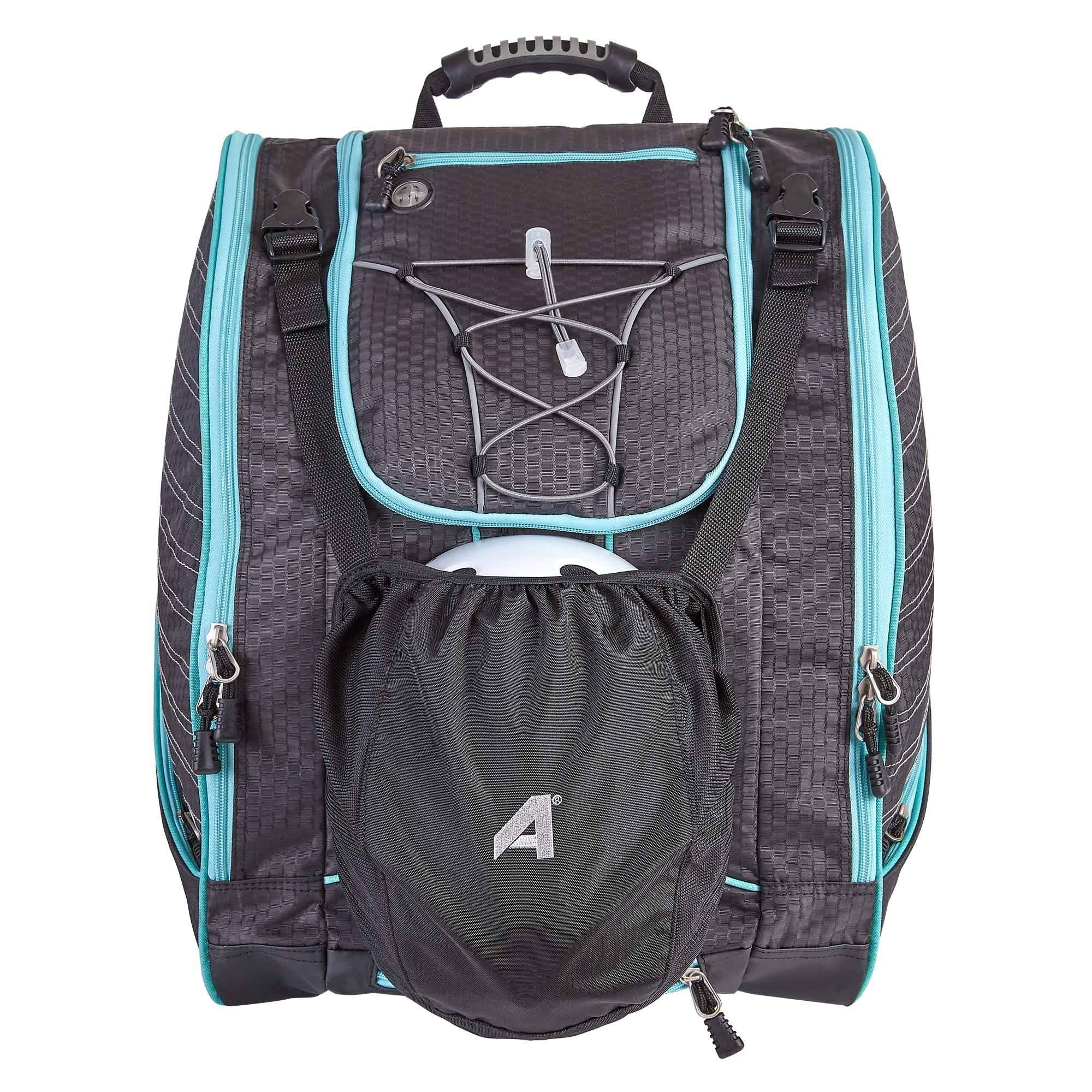 Athalon Everything Ski Boot Bag and Backpack Plus– Ski - Snowboard – Holds Everything – (Ski Boots, Helmet, Goggles, Gloves) ( Graphite/Teal , One Size ) Graphite/Teal One Size U2