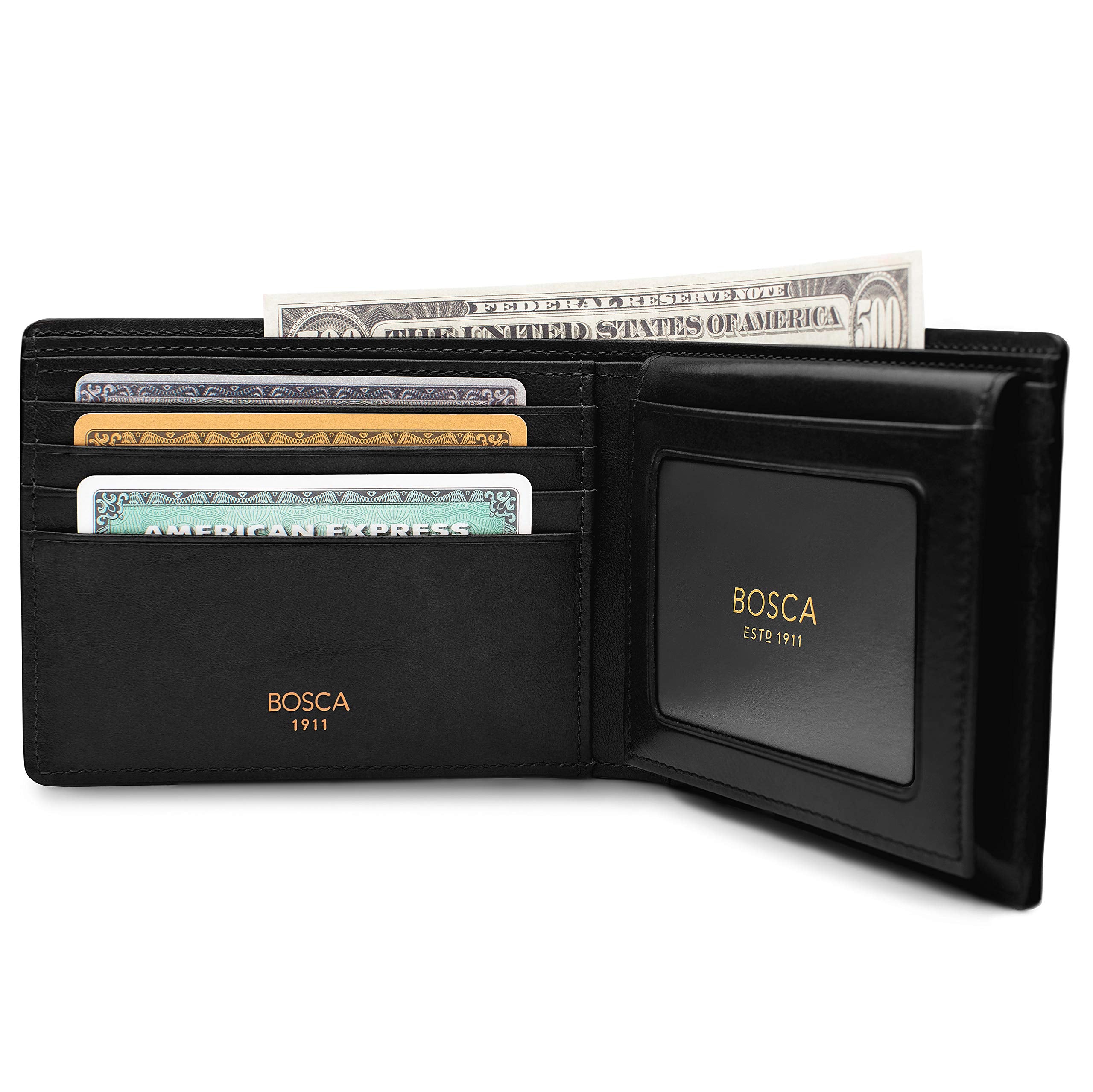 Bosca Men's Wallet, Dolce Leather Credit Wallet with I.D. Passcase ( Black , One Size ) Black One Size U4
