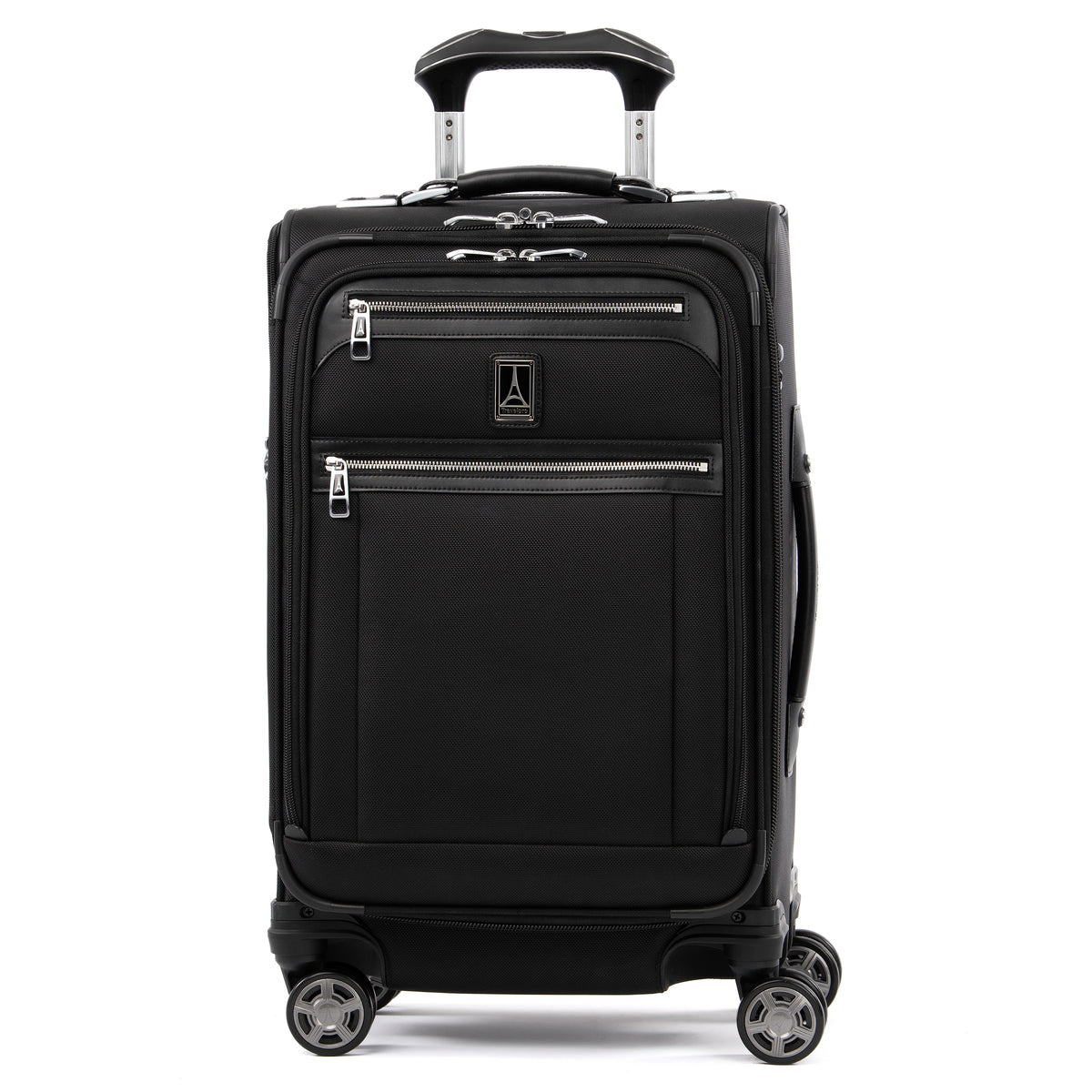Travelpro Platinum Elite Softside Expandable Luggage, 8 Wheel Spinner Suitcase, USB Port, Suiter, Men and Women Shadow Black Carry On 21 Inch U14