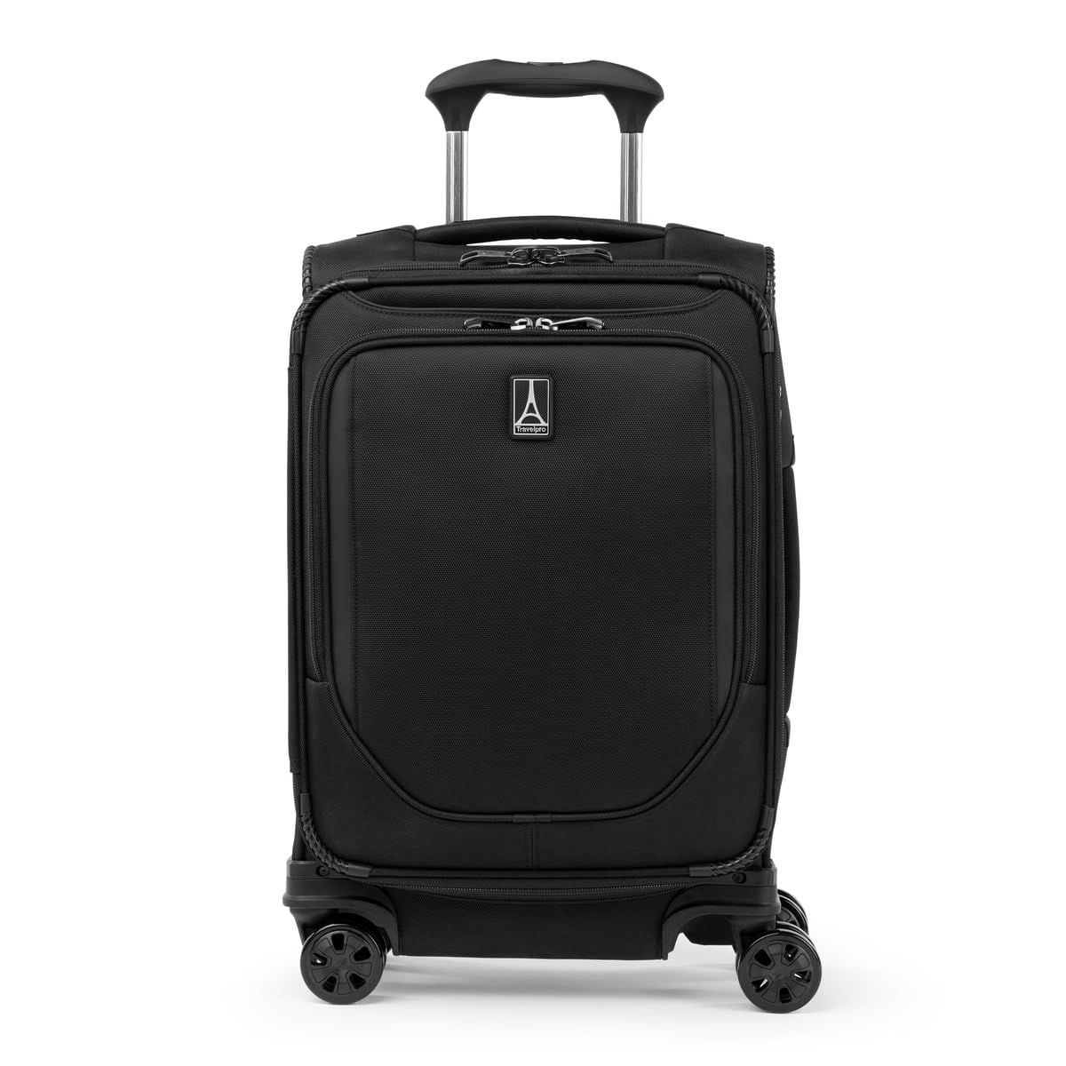 Travelpro Crew Classic Lightweight Softside Expandable Luggage, 2 Wheel Upright Rollaboard Suitcase, Men and Women ( Black , Compact Carry On 20-Inch ) Black Compact Carry On 20 Inch U1