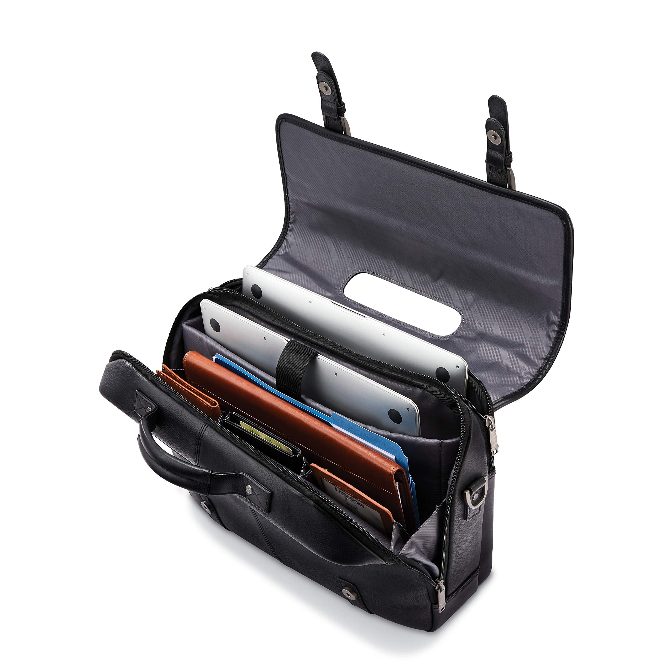 Samsonite Classic Leather Flapover ( Black , One Size ) Black One Size U3