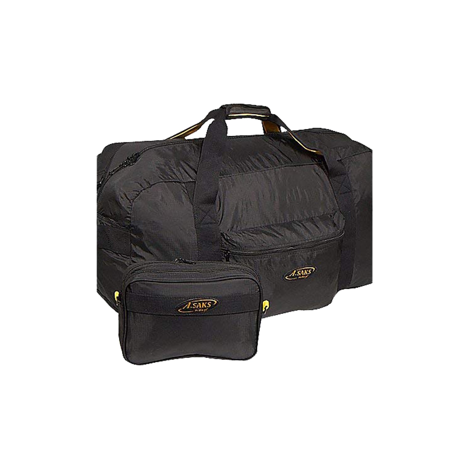 A.Saks 30” Lightweight Folding Duffel w/Pouch ( Black , One Size ) Black One Size U3