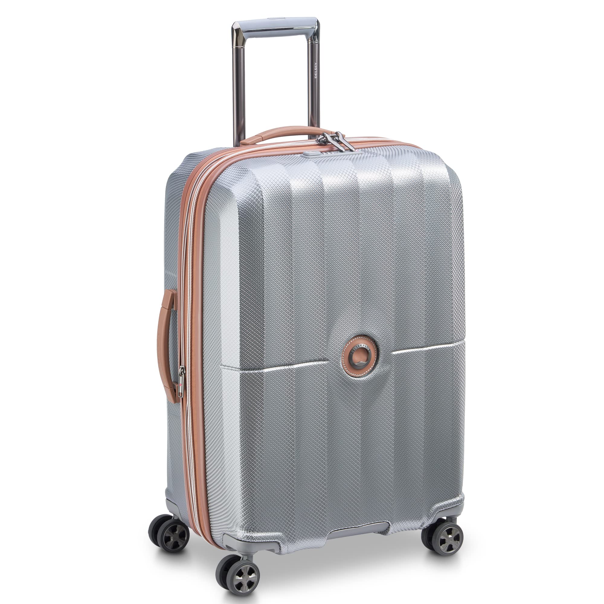DELSEY Paris Carrousel Hardside Expandable Luggage with Spinner Wheels Graphite Checked Medium 24 Inch U2