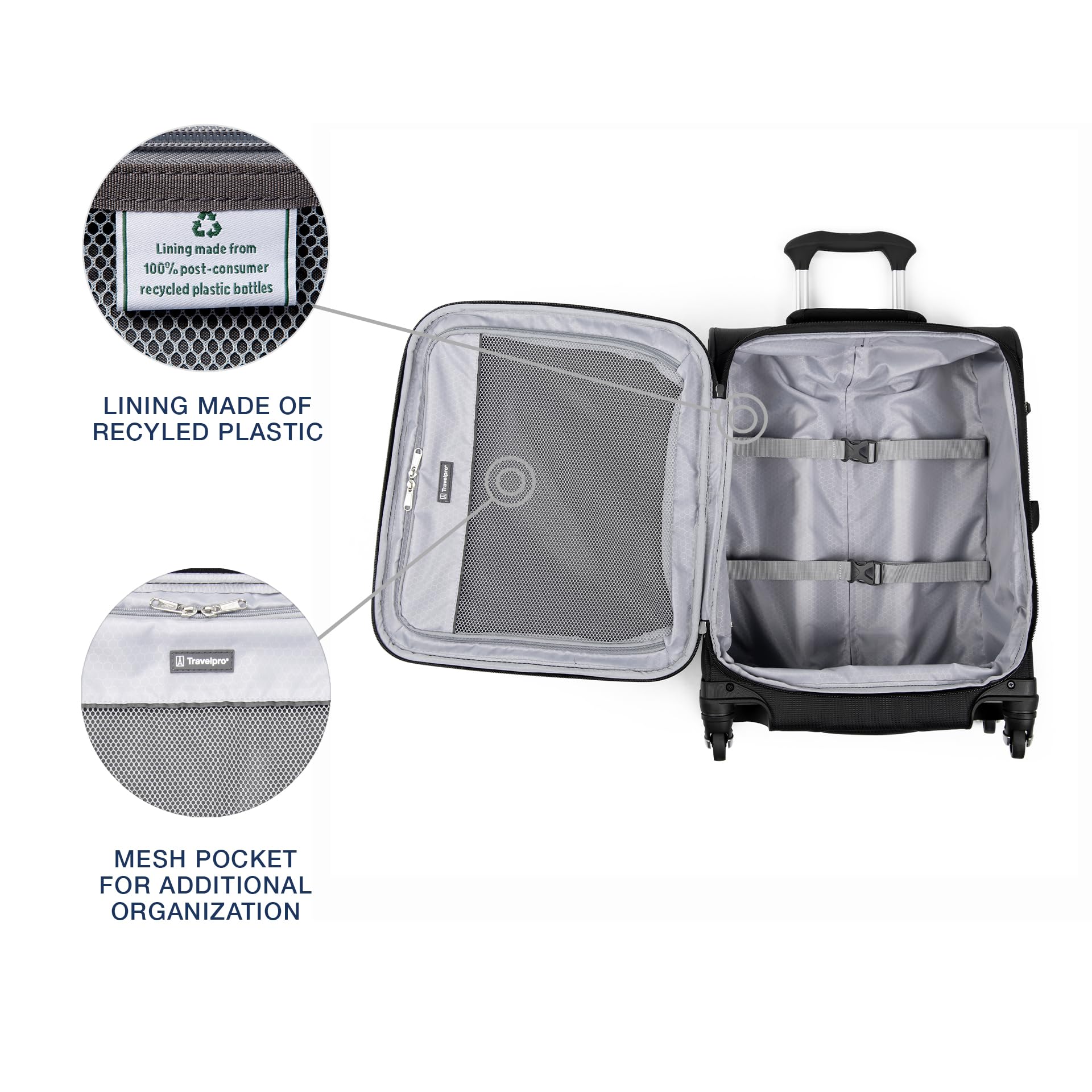 Travelpro Maxlite 5 Softside Expandable Luggage with 4 Spinner Wheels, Lightweight Suitcase, Men and Women ( Black , Carry-on 19-Inch ) Black Carry On 19 Inch U12