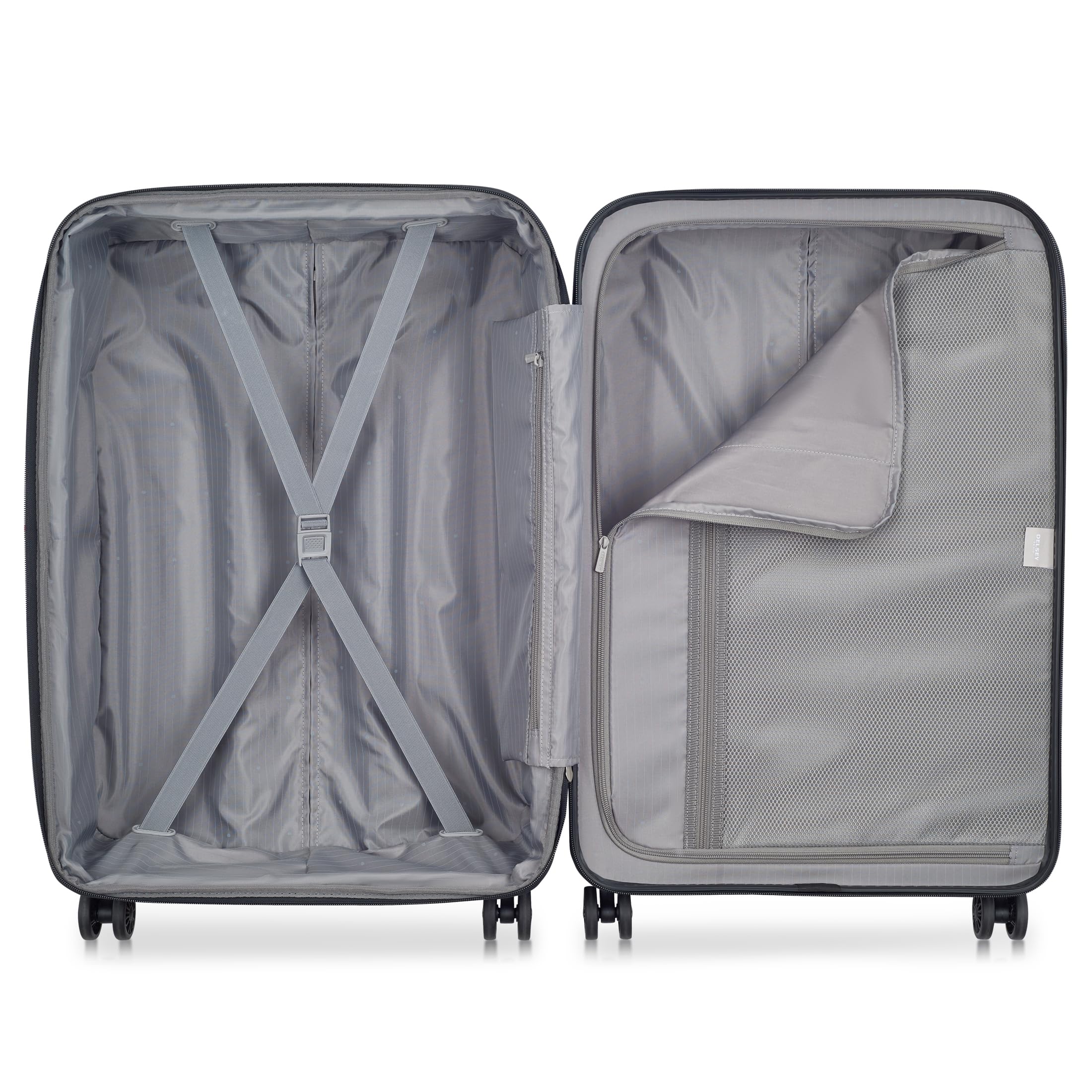 DELSEY Paris Helium Aero Hardside Expandable Luggage with Spinner Wheels ( Latte , Checked-Medium 25 Inch ) Latte Checked Medium 25 Inch U5