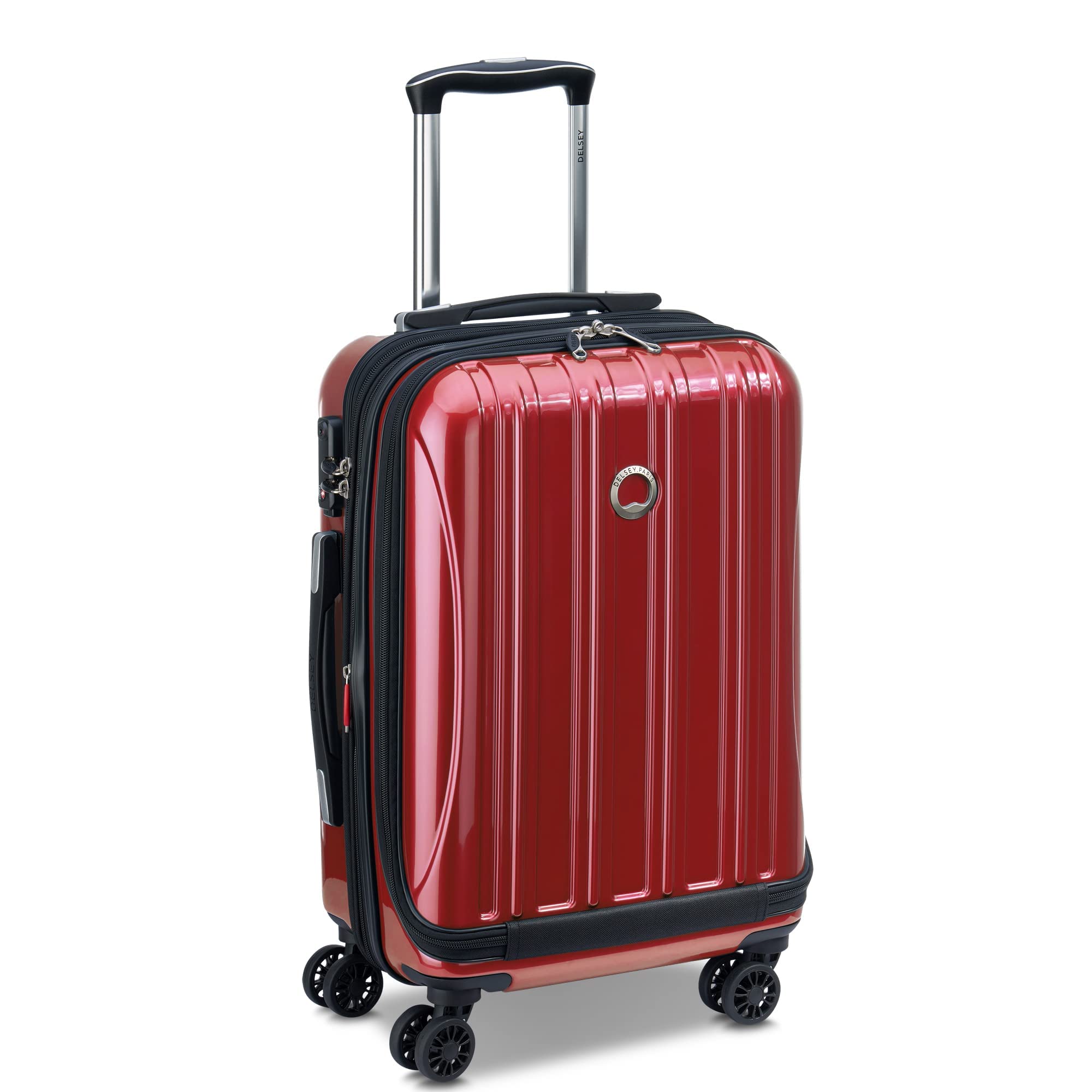 DELSEY Paris Helium Aero Hardside Expandable Luggage with Spinner Wheels ( Brick Red , Carry-On 19 Inch ) Brick Red Carry On 19 Inch U9