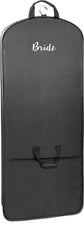 WallyBags Garment Bag 60-Inch Premium Tri-Fold Travel Exterior Pocket Black - B1, Bride embroidery 60 Inch U4