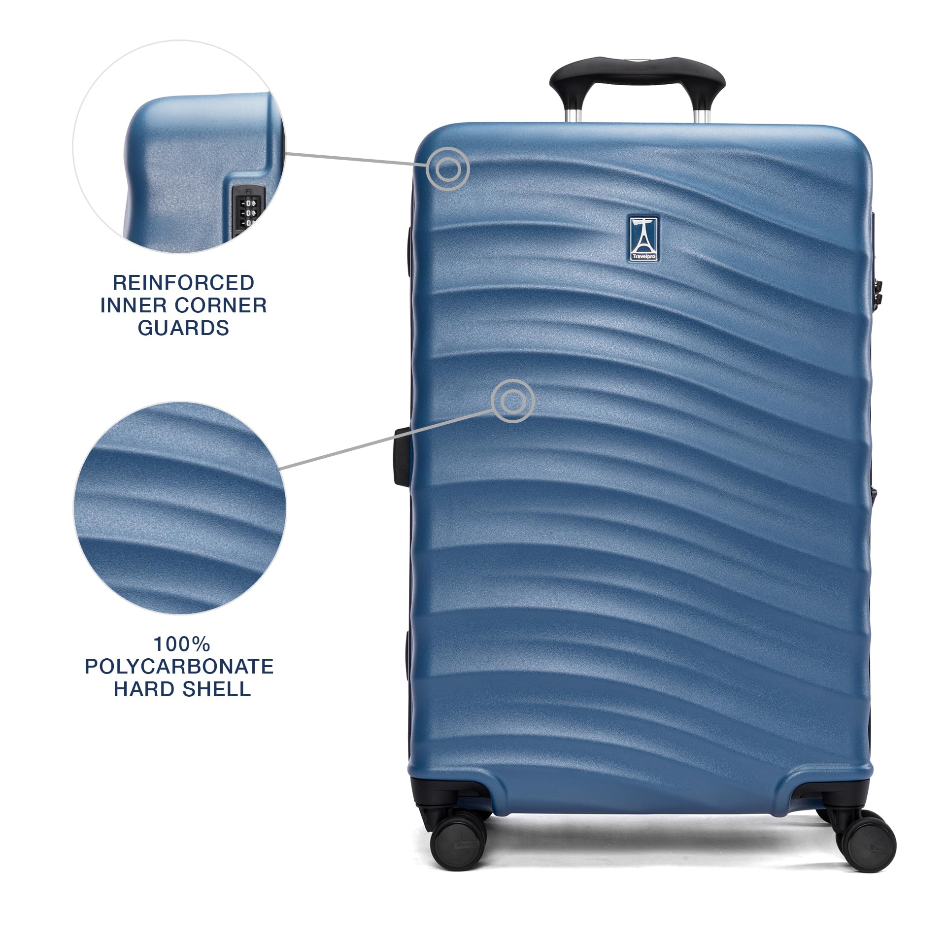 Travelpro Maxlite Air V2 Hardside Expandable Luggage, 8 Spinner Wheels, Lightweight Hard Shell Suitcase, TSA lock ( Ensign Blue , Checked Medium 25-Inch ) Ensign Blue Checked Medium 25 Inch U4
