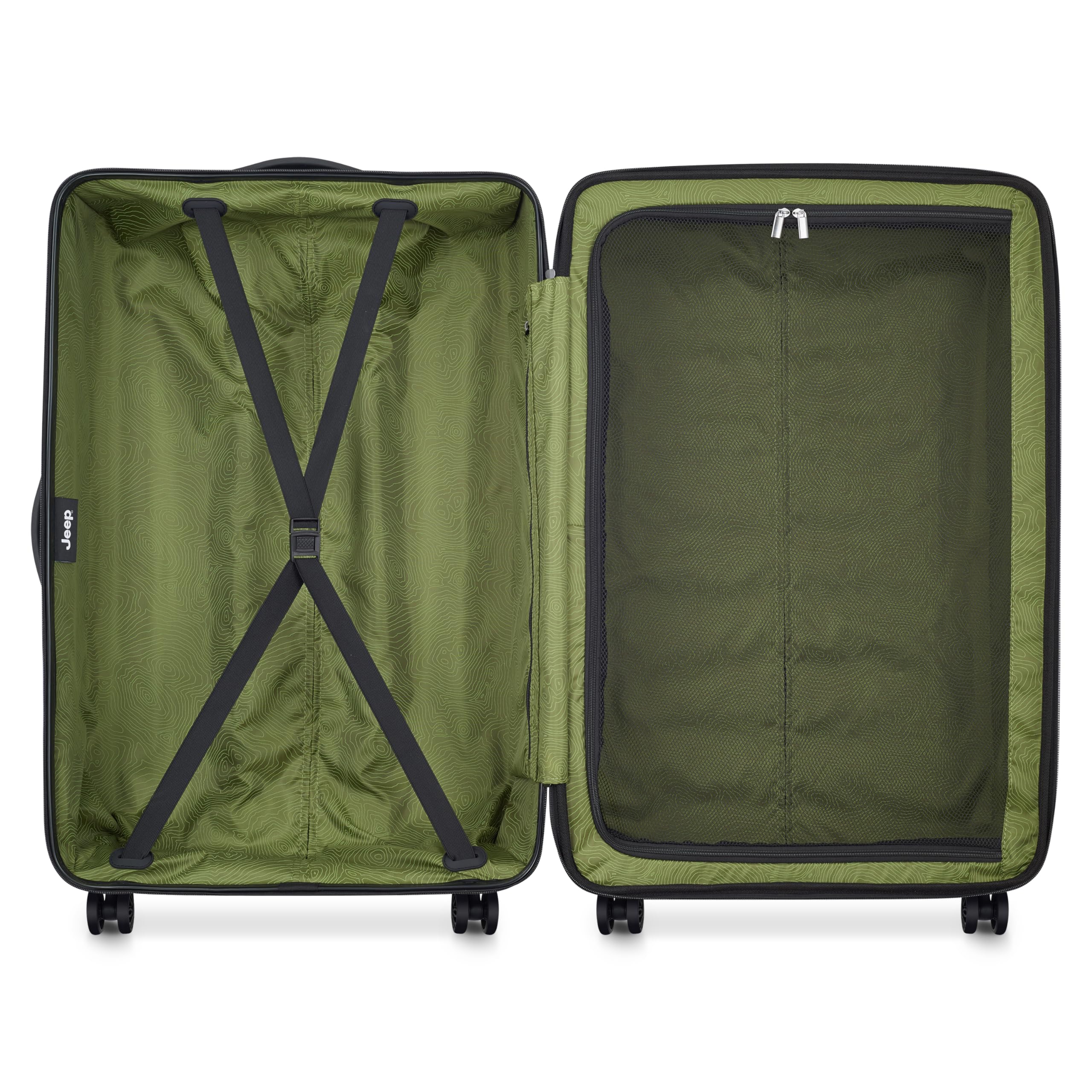 Jeep JH004C Hardside Expandable Luggage with Spinner Wheels ( Avocado , Checked-Large 28 Inch ) Avocado Checked Large 28 Inch U2