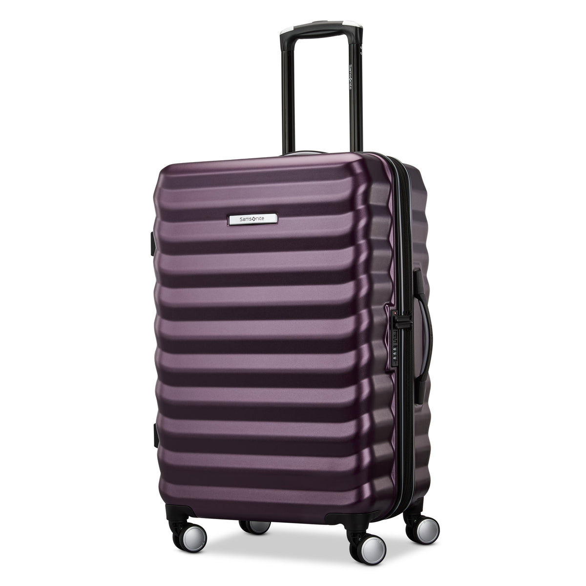 Samsonite Hard-Sided 24-Inch Lightweight Checked Medium Expandable Element Suitcase: Durable, 360 Spinner Wheels, Adjustable Telescopic Handle, TSA-Approved Lock ( Dusk Purple , 24-Inch Checked-Medium ) Dusk Purple 24 Inch Checked Medium U1