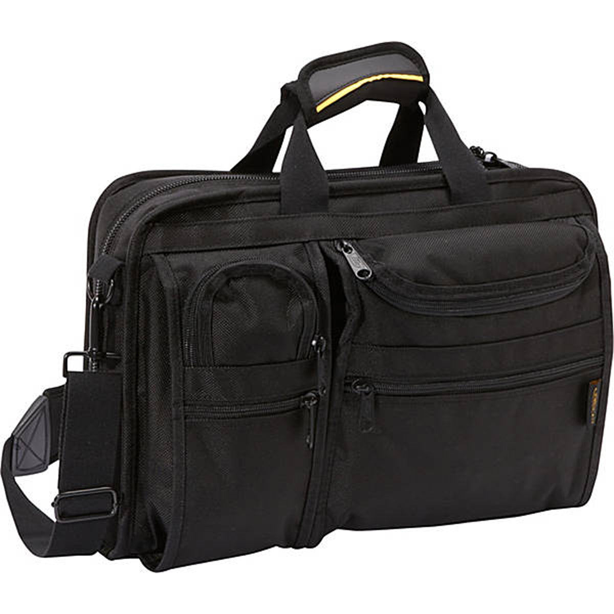 A.Saks Ballistic Nylon Organizer Briefcase ( Black , One Size ) Black One Size U1