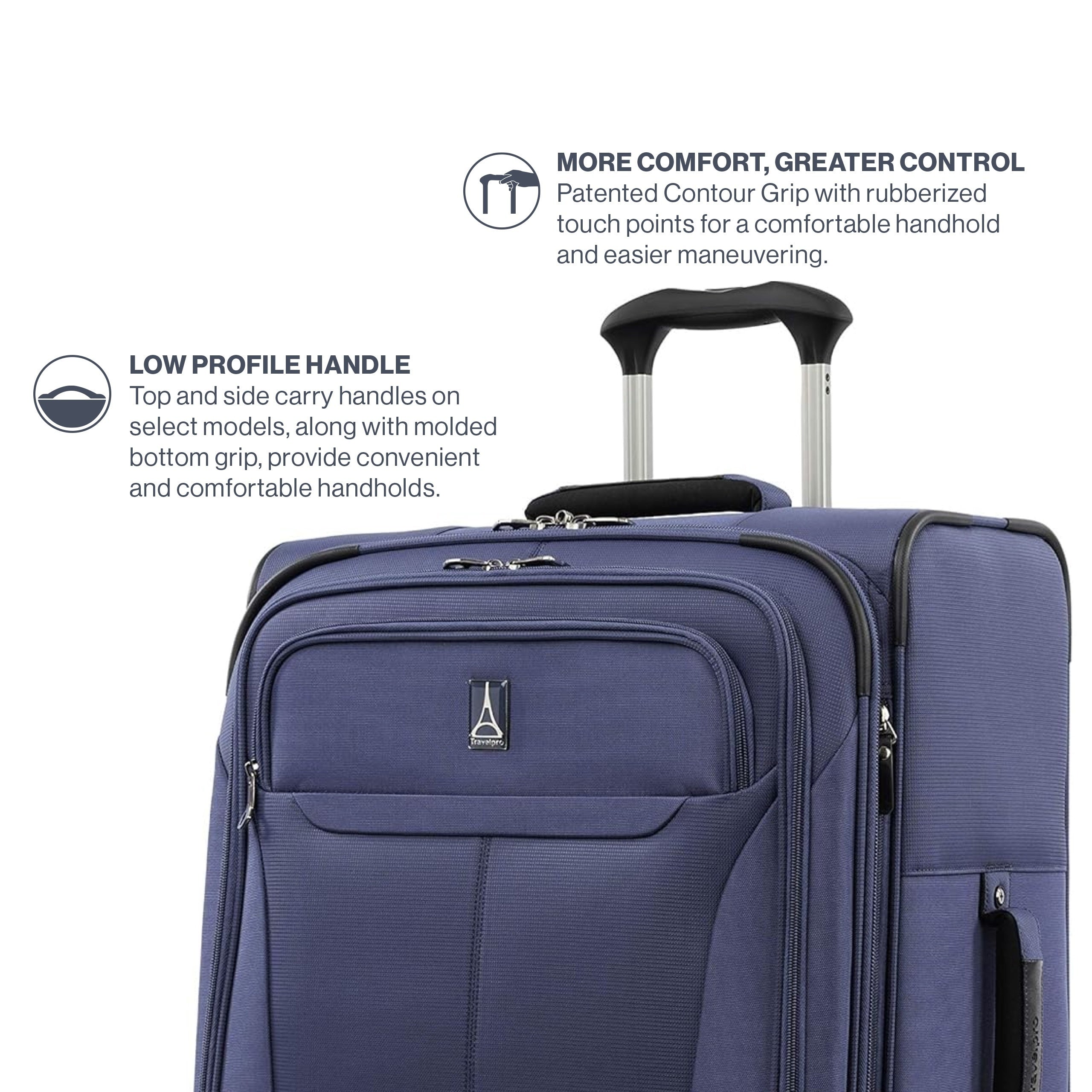 Travelpro Tourlite Softside Expandable Luggage with 4 Spinner Wheels, Lightweight Suitcase, Men and Women ( Blue , Carry-On 19-Inch ) Blue Carry On 19 Inch U8