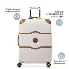 DELSEY Paris Chatelet Air 2.0 Hardside Luggage with Spinner Wheels ( Chocolate Brown , Checked-Medium 24 Inch ) Chocolate Brown Checked Medium 24 Inch U2