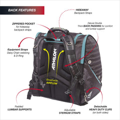 Athalon Everything Ski Boot Bag and Backpack Plus– Ski - Snowboard – Holds Everything – (Ski Boots, Helmet, Goggles, Gloves) Purple/Black One Size U2