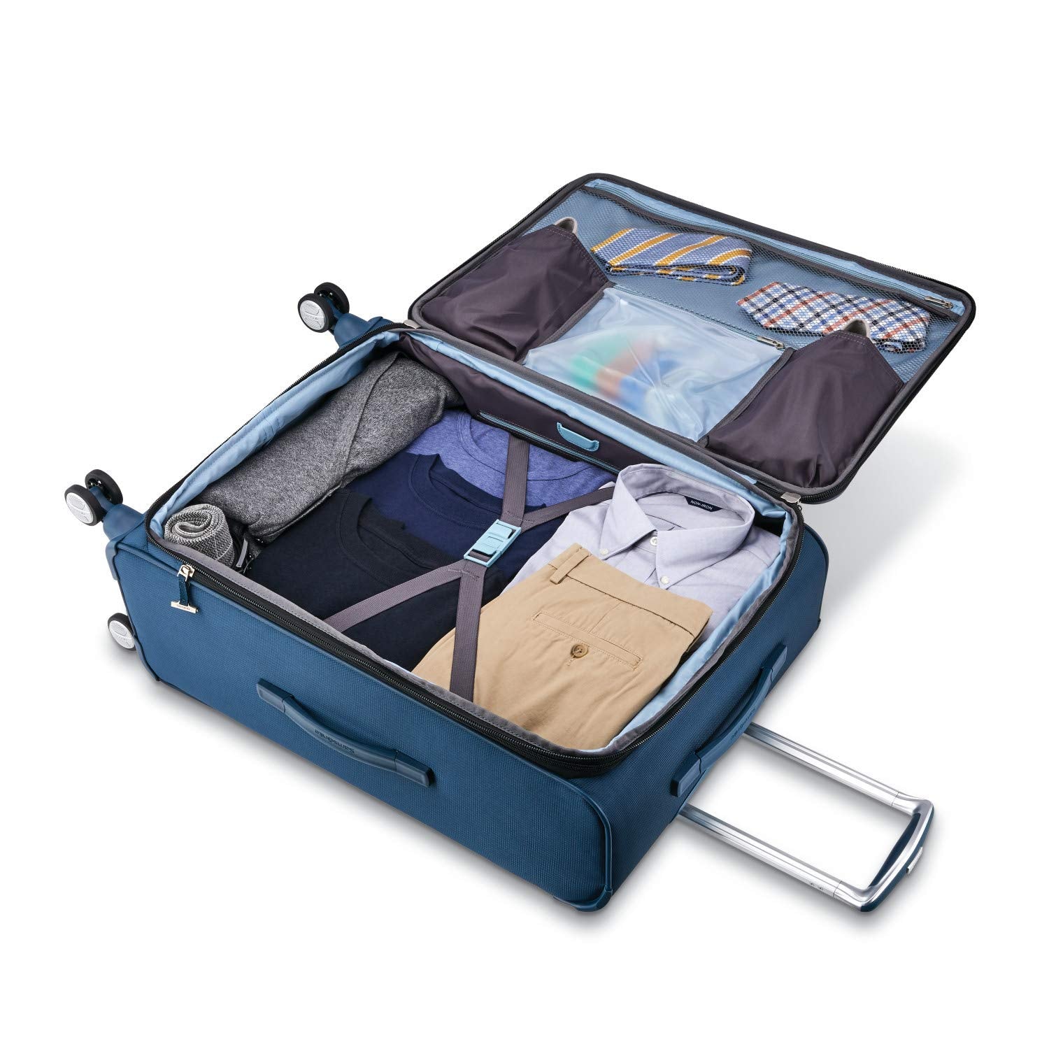 Samsonite SoLyte DLX 29-Inch Expandable Spinner ( Mediterranean Blue , Checked-Large 29-Inch ) Mediterranean Blue Checked Large 29 Inch U2