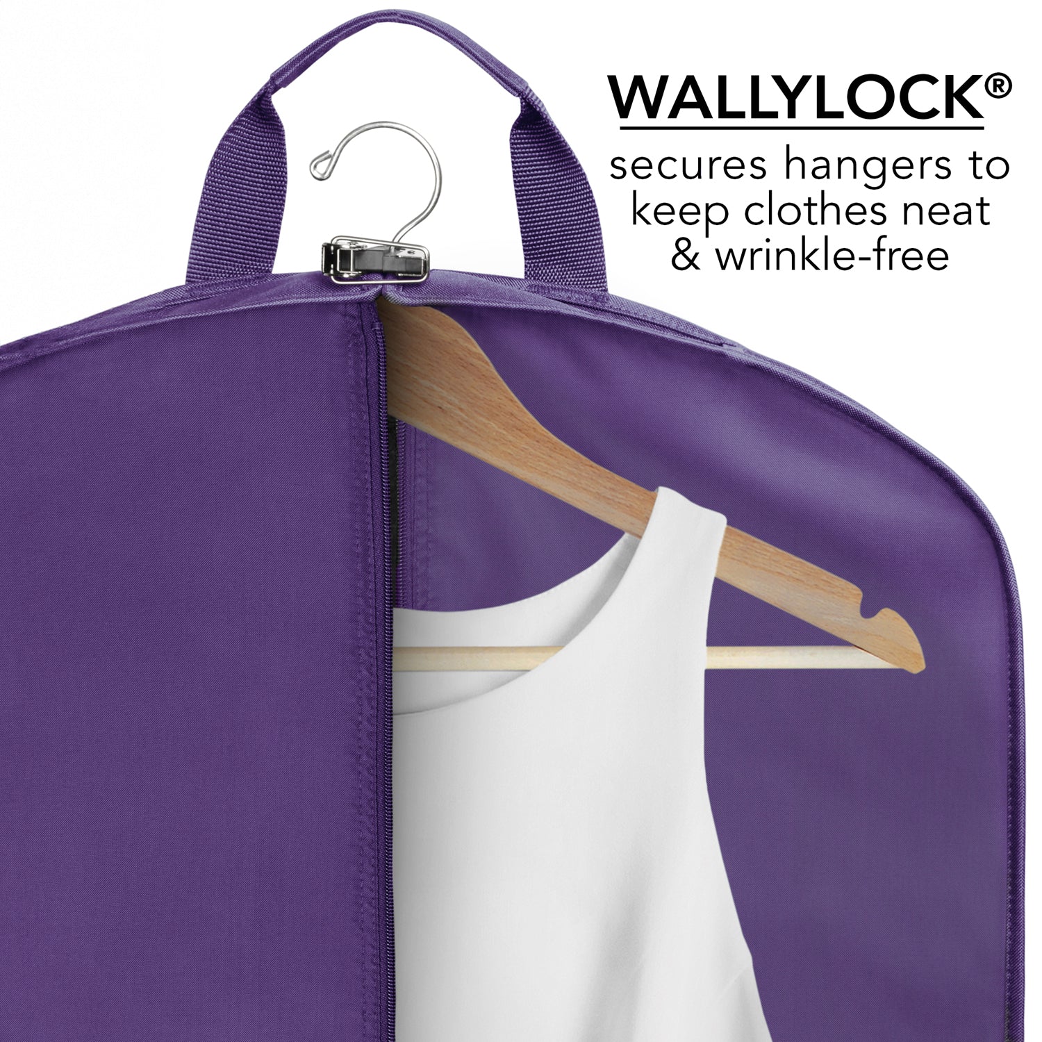 WallyBags 52" Deluxe Travel Garment Bag ( Purple , 52-inch ) Purple 52 Inch U1