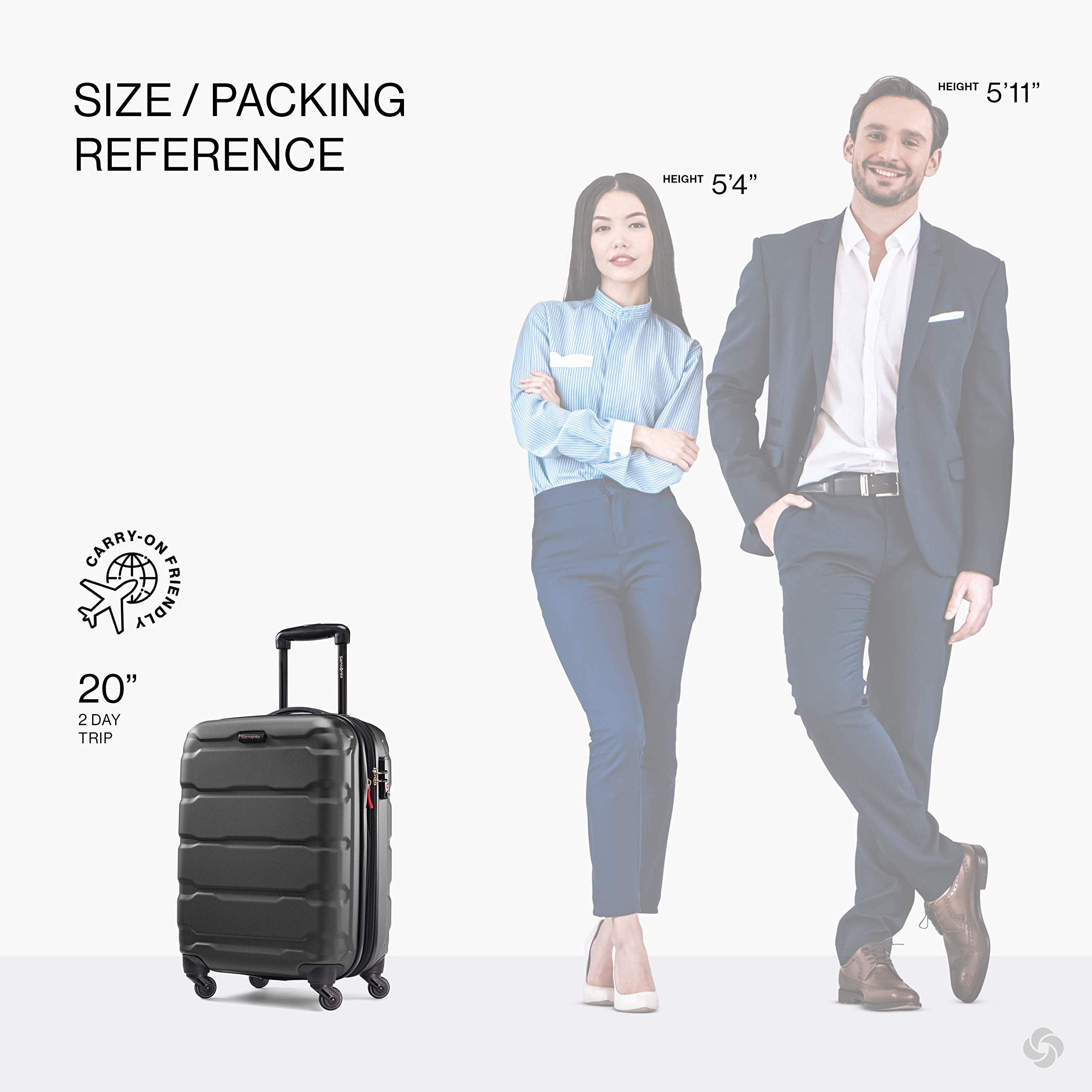 Samsonite Omni Pc Hardside Expandable Luggage with Spinner Wheels ( Black , 3-Piece Set (20/24/28) ) Black 3 Piece Set 20 24 28 U3