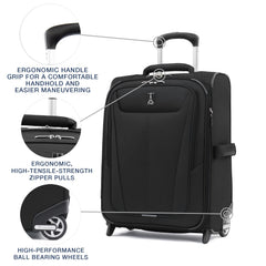 Travelpro Maxlite 5 Softside Expandable Upright 2 Wheel Luggage, Lightweight Suitcase, Men and Women ( Black , Carry-on 20-Inch ) Black Carry On 20 Inch U9