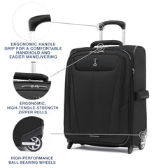 Travelpro Maxlite 5 Softside Expandable Upright 2 Wheel Luggage, Lightweight Suitcase, Men and Women Black Carry On 20 Inch U4
