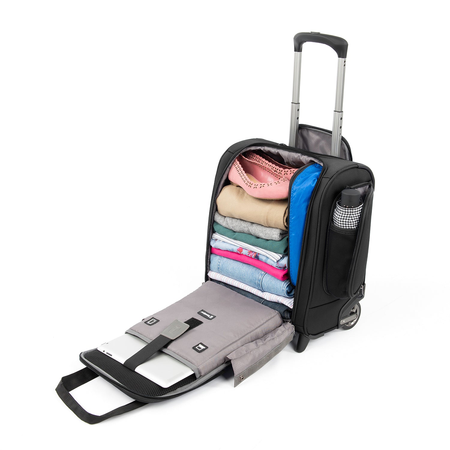 Travelpro Tourlite Softside Lightweight Rolling Underseat Compact Carry-On Upright 2 Wheel Bag, Men and Women, 15-Inch ( Black , One Size ) Black One Size U33