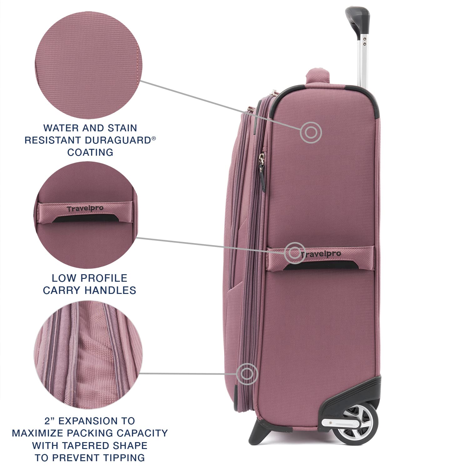 Travelpro Maxlite 5 Softside Expandable Upright 2 Wheel Luggage, Lightweight Suitcase, Men and Women U1