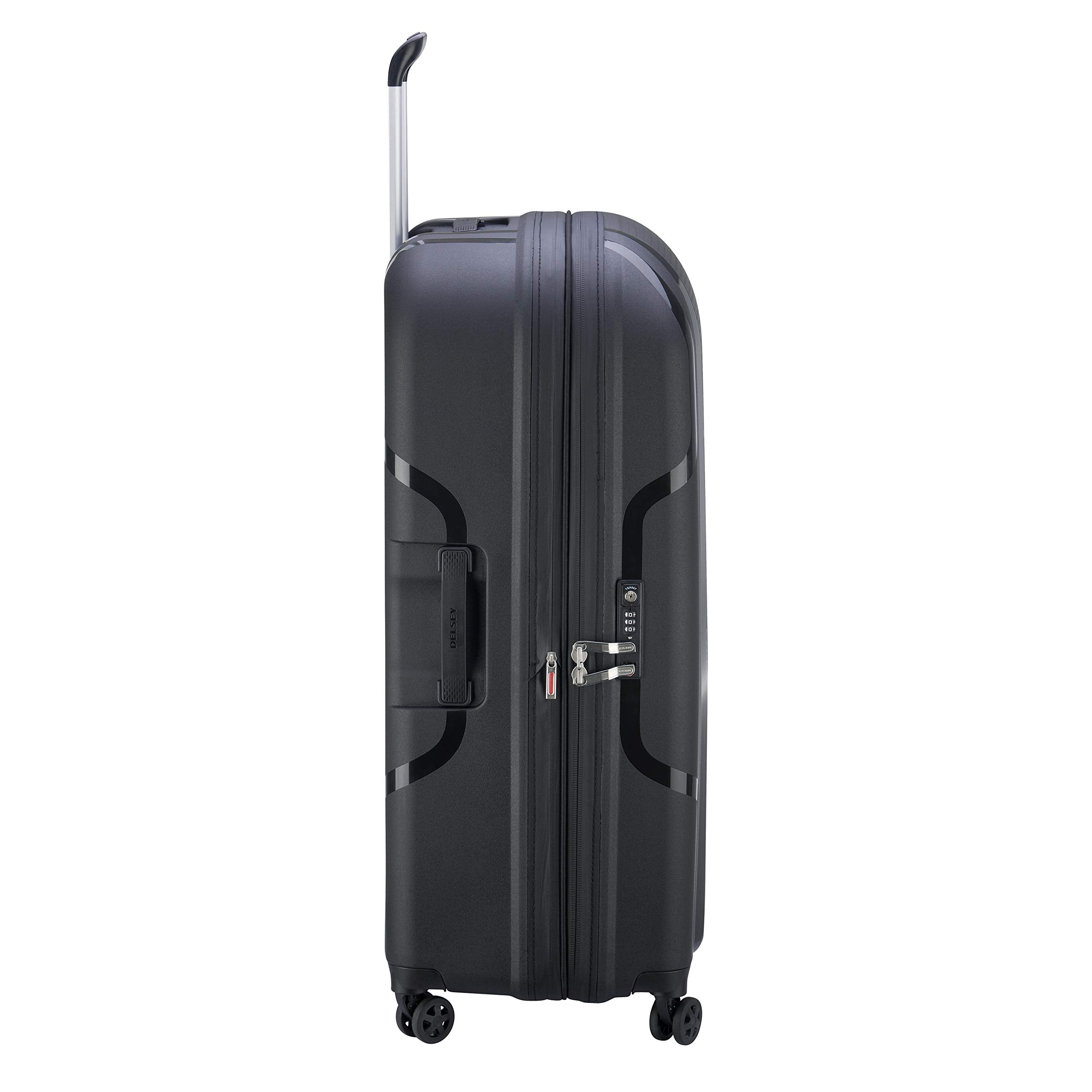 DELSEY Paris Clavel Hardside Expandable Luggage with Spinner Wheels ( BLACK , Checked-Large 30 Inch ) BLACK Checked Large 30 Inch U16