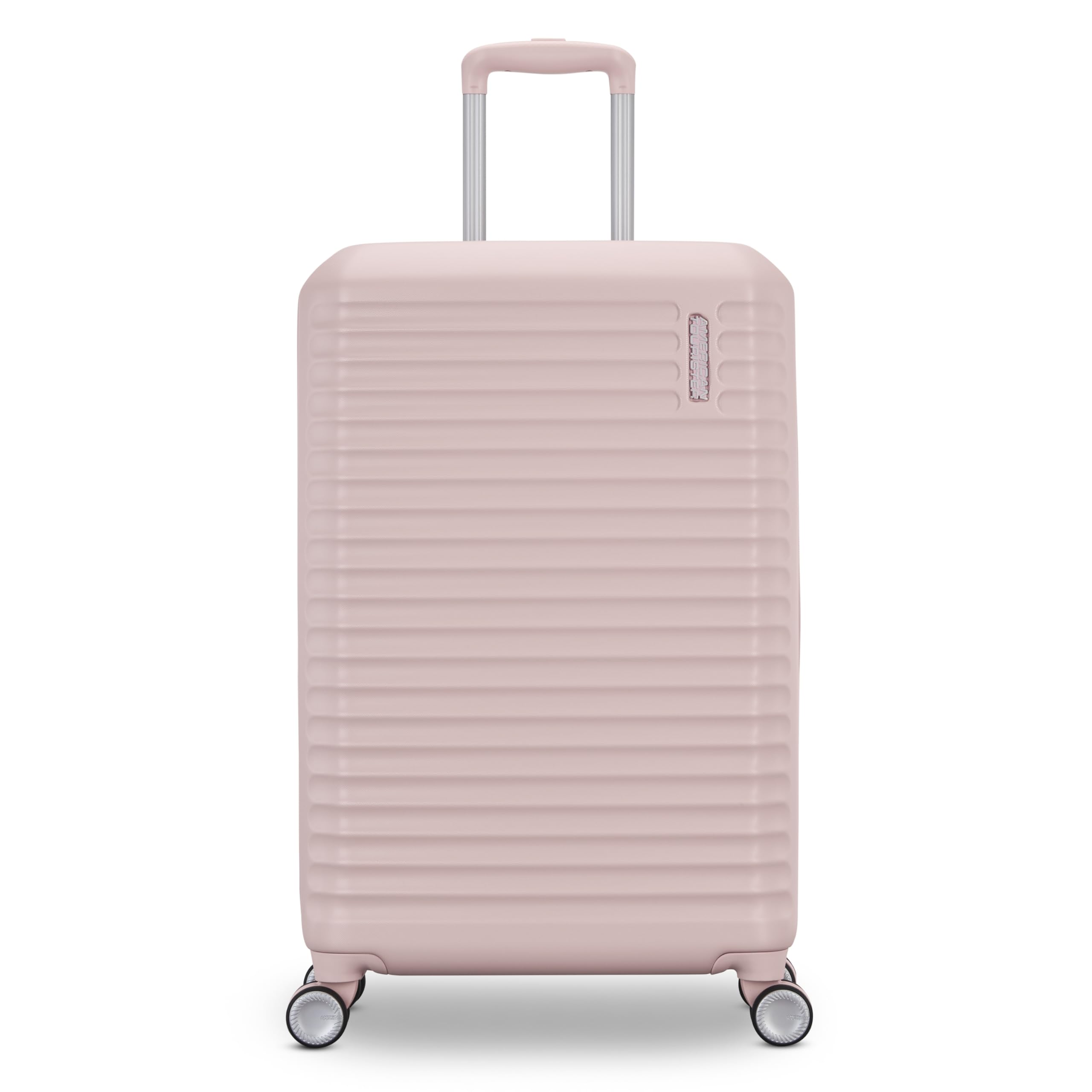 American Tourister Stratum 3.0, Airline Approved, Durable Hardside Luggage, Expands 1.5", RightHeight Adjustable Handle ( Pink Blush , Medium - Checked ) Pink Blush Medium Checked U2