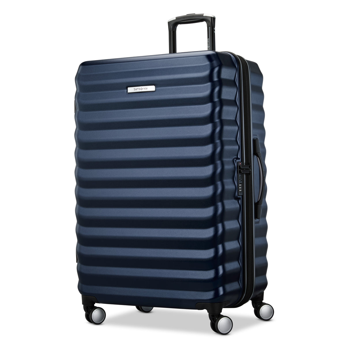 Samsonite Hard-Sided 28-Inch Lightweight Checked Large Expandable Element Suitcase: Durable, 360 Spinner Wheels, Adjustable Telescopic Handle, TSA-Approved Lock ( Navy , 28-Inch Checked-Large ) Navy 28 Inch Checked Large U2