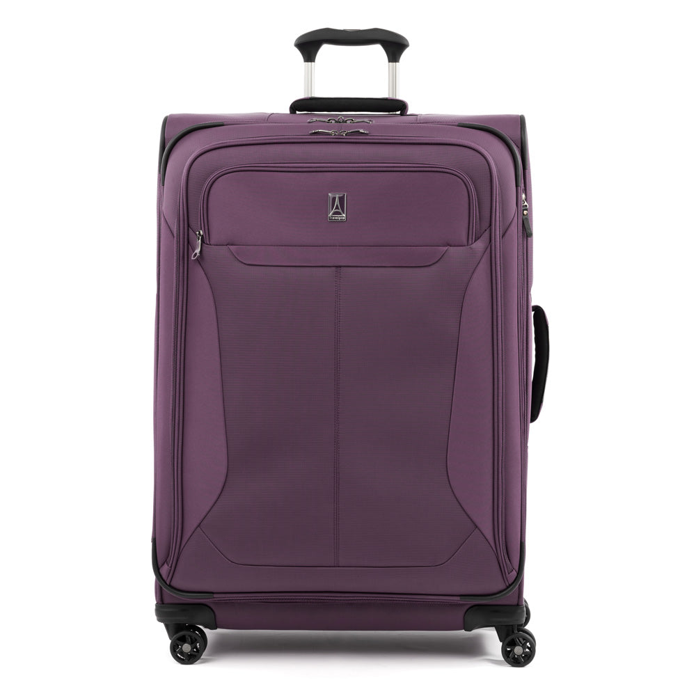 Travelpro Tourlite Softside Expandable Luggage with 4 Spinner Wheels, Lightweight Suitcase, Men and Women ( Deep Purple , Checked-Large 29-Inch ) Deep Purple Checked Large 29 Inch U1
