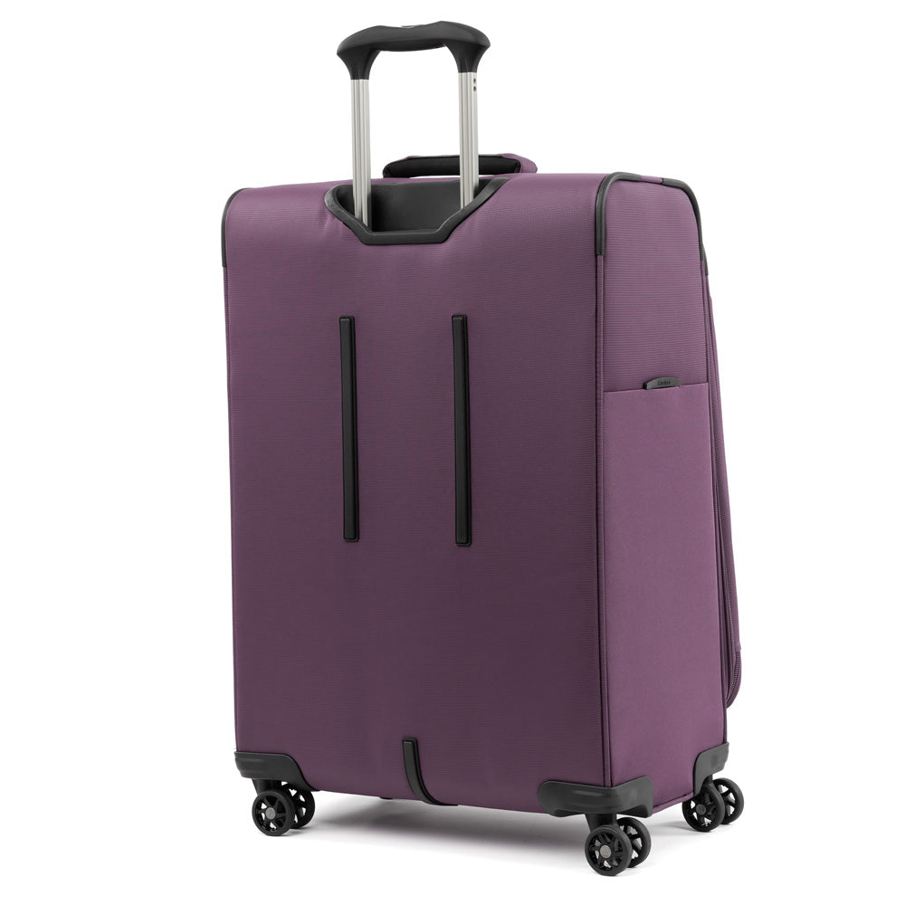 Travelpro Tourlite Softside Expandable Luggage with 4 Spinner Wheels, Lightweight Suitcase, Men and Women ( Deep Purple , Checked-Medium 25-Inch ) Deep Purple Checked Medium 25 Inch U1