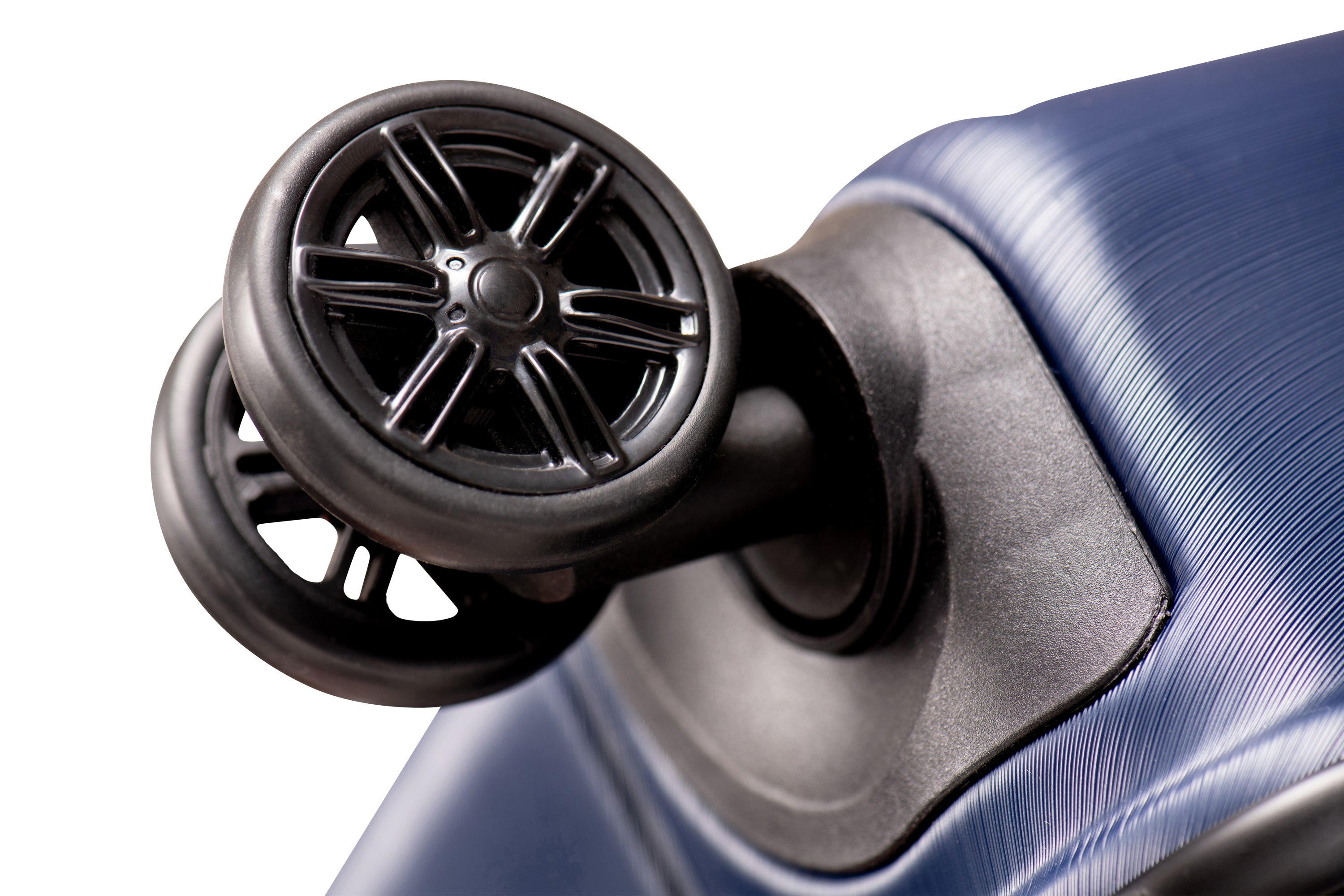 NONSTOP NEW YORK Luggage Expandable Spinner Wheels hard side shell Travel Suitcase Lightweight, TSA Lock, Double USB Port ( Navy , Checked-Medium 24-Inch ) Navy Checked Medium 24 Inch U7