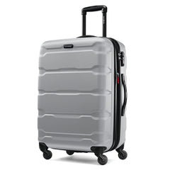 Samsonite Omni Pc Hardside Expandable Luggage with Spinner Wheels ( Silver , Checked-Medium 24-Inch ) Silver Checked Medium 24 Inch U6