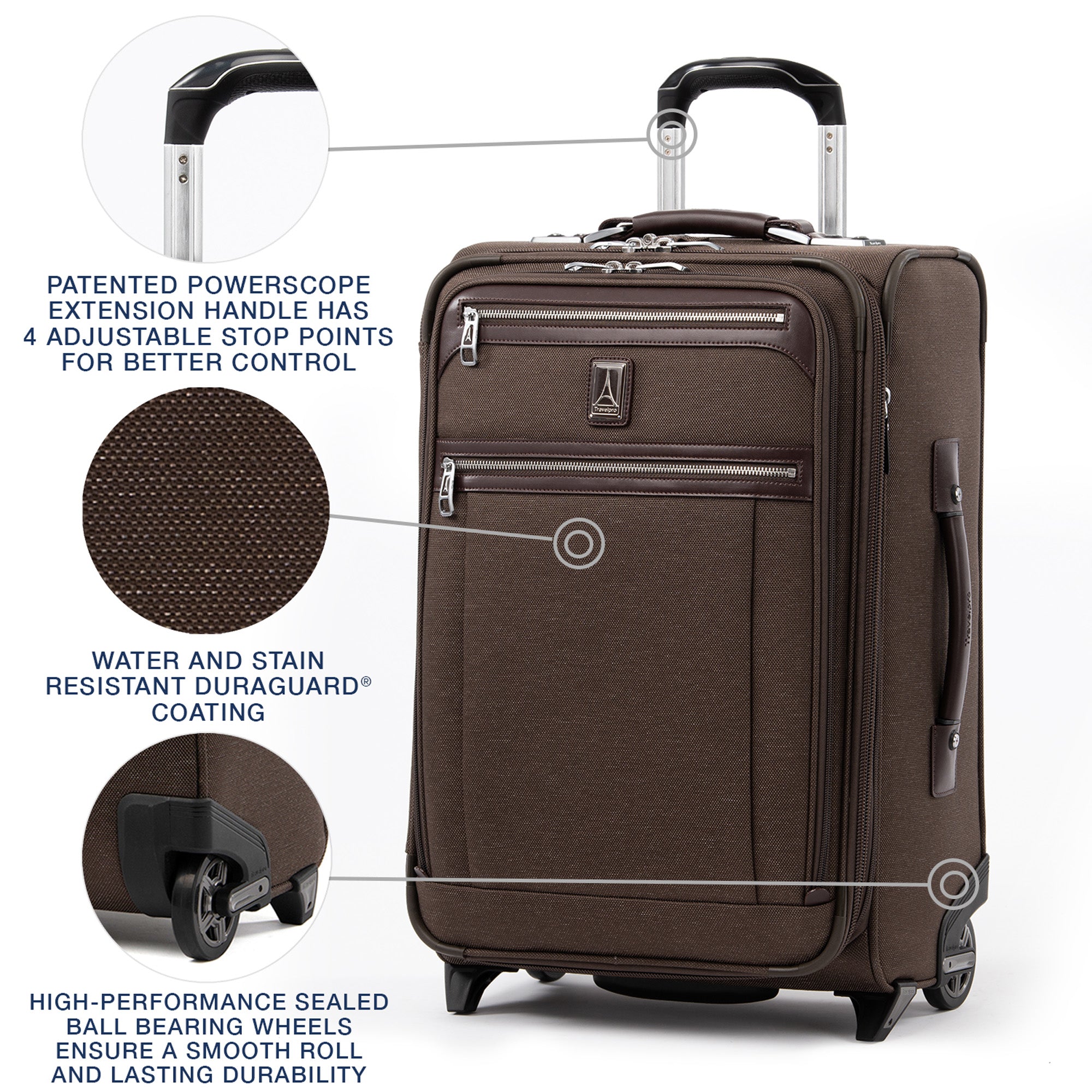 Travelpro Platinum Elite Softside Expandable Luggage, 2 Wheel Upright Suitcase, USB Port, Men and Women ( Rich Espresso , Carry-On 22-Inch ) Rich Espresso Carry On 22 Inch U6