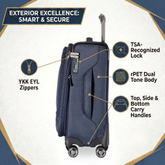 Ricardo Beverly Hills Ashbury Softside Luggage, Expandable Suitcase, Lightweight Sustainable rPET Travel Bag with TSA Lock & Dual Spinner Wheels, 28-inch Large Check-in ( Navy , Check-In Large 28-Inch ) Navy Check In Large 28 Inch U1