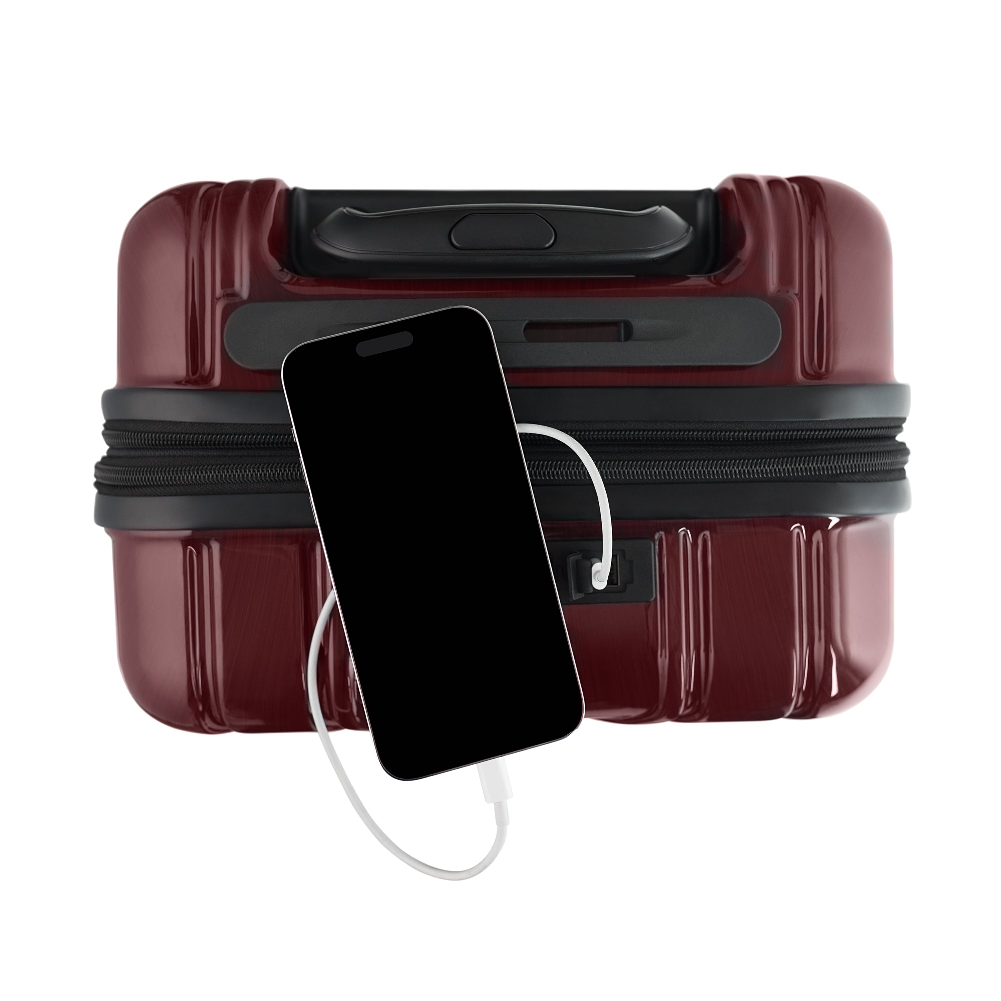 NONSTOP New York Elite Luggage Expandable Lightweight Spinner Wheels hard side shell Travel Suitcase Set, TSA Lock, Double USB Port, 3 packing cubes ( Cabernet , 6-Piece Set ) Cabernet 6 Piece Set U1