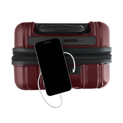 NONSTOP New York Elite Luggage Expandable Lightweight Spinner Wheels hard side shell Travel Suitcase Set, TSA Lock, Double USB Port, 3 packing cubes ( Cabernet , 6-Piece Set ) Cabernet 6 Piece Set U1