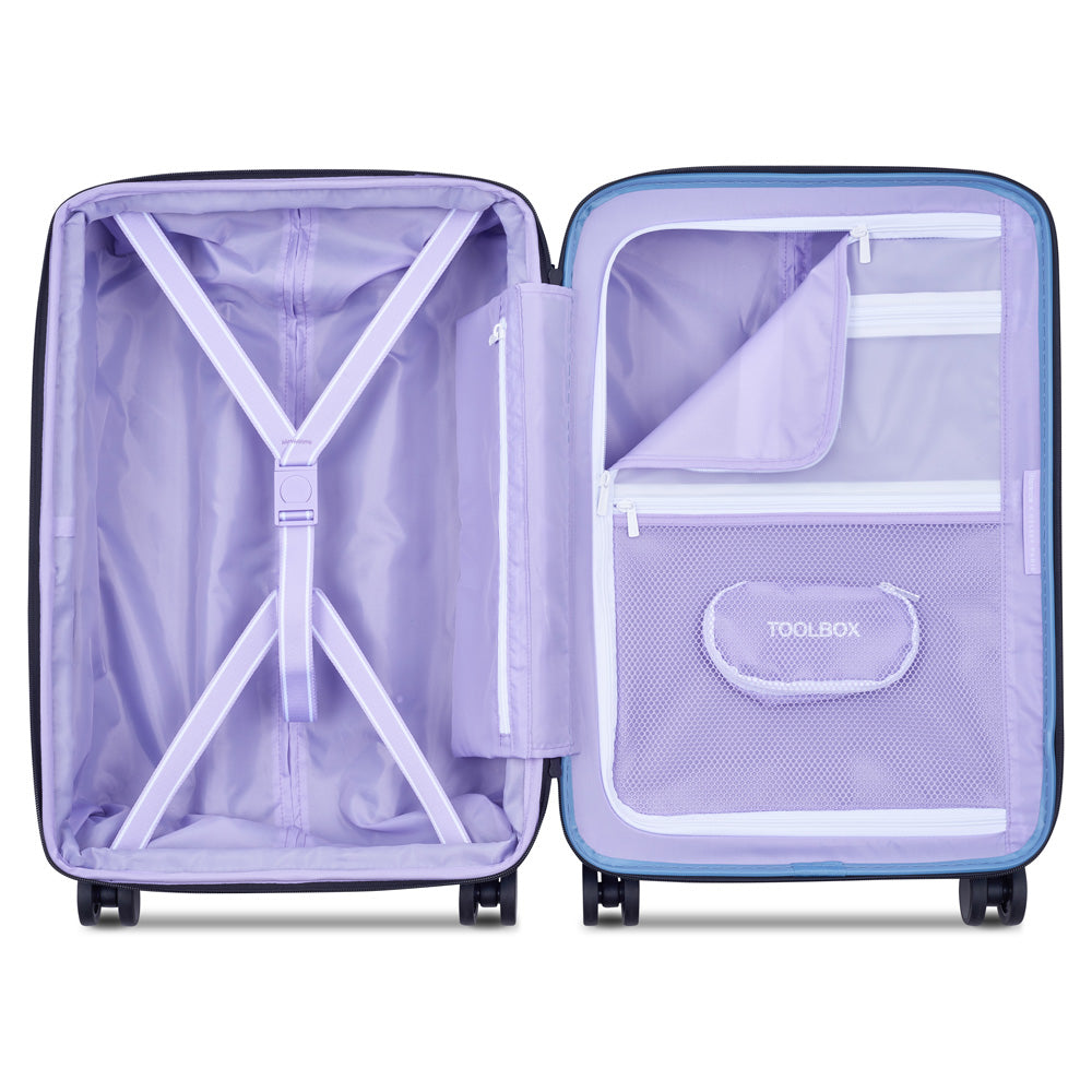 florence by mills x DELSEY PARIS Spin Me Away Expandable 20" Carry-On Spinner Upright ( Zinc Blue , 20" Carry-On Spinner ) Zinc Blue 20 Carry On Spinner U1