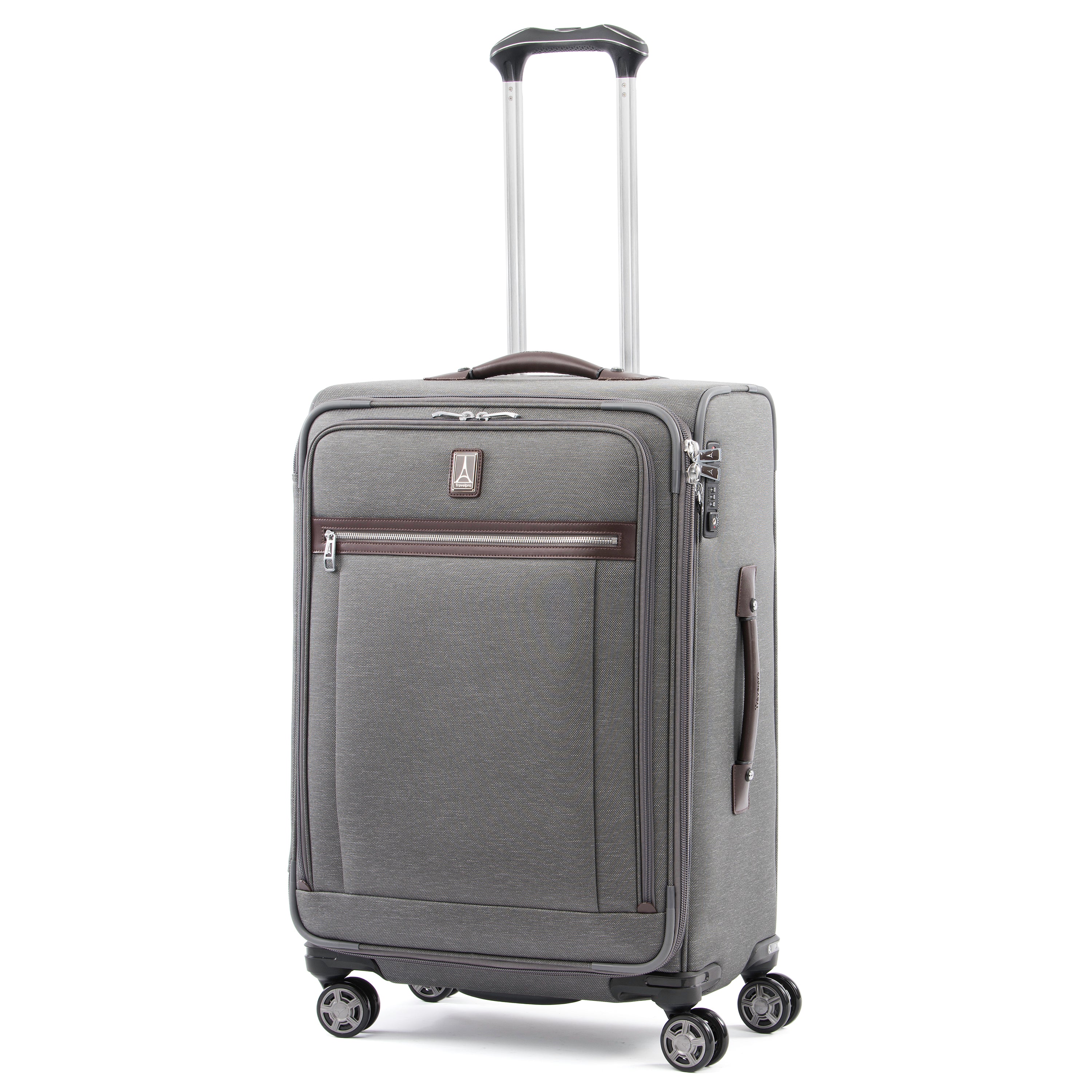 Travelpro Platinum Elite Softside Expandable Luggage, 8 Wheel Spinner Suitcase, USB Port, Suiter, Men and Women U1